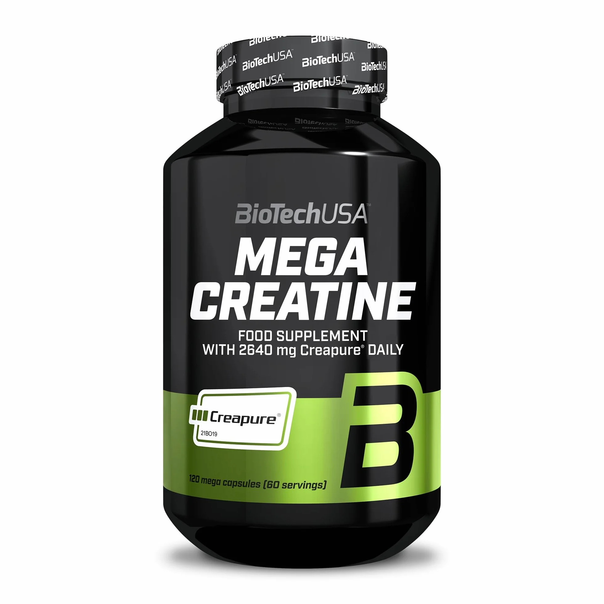 BioTechUSA Mega Creatine Creapure® Monohydrat kreatyny 120 kapsułek wysokiej absorpcji bez laktozy i glutenu 60-dniowa dawka