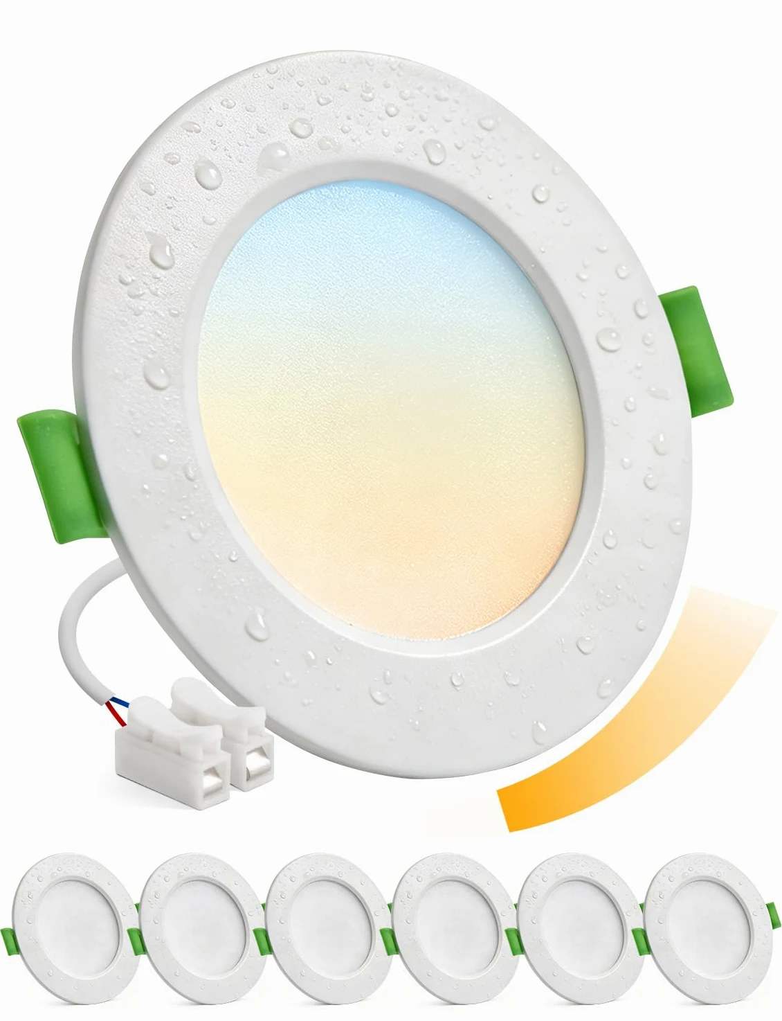 Bojim Reflektor sufitowy LED, możliwość ściemniania, 230 V, IP44, łazienka otwór 68 mm - 80 mm, bardzo płaskie oświetlenie wpuszczane 5 W, ciepła biel, neutralna zimna, do kuchni, sypialni, salonu