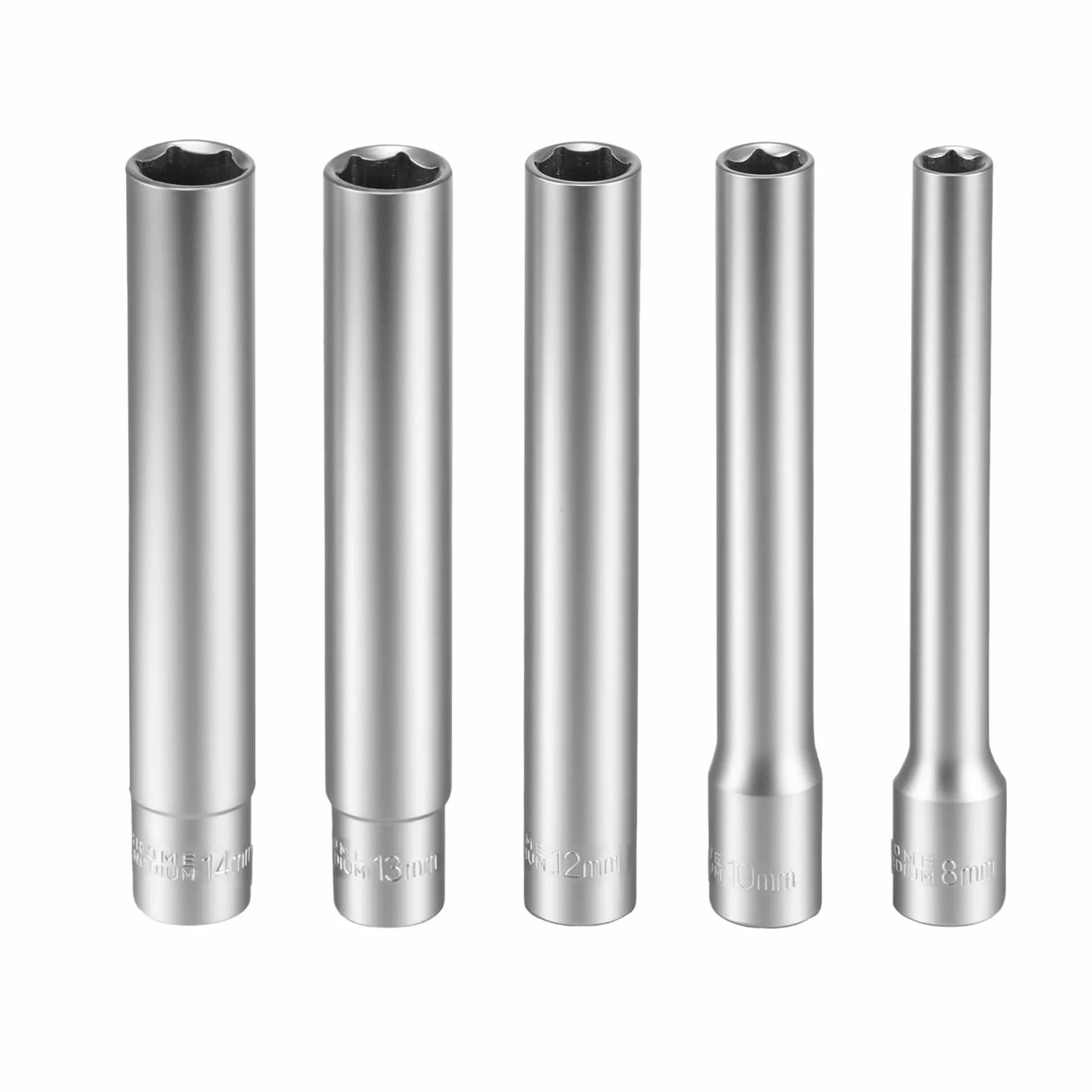 Zestaw nasadek udarowych 3/20.3 cm, głęboka nakrętka CRV z adapterem z grzechotką do klucza dynamometrycznego - 6-punktowe gniazda metryczne (7 szt. sześciokątne)