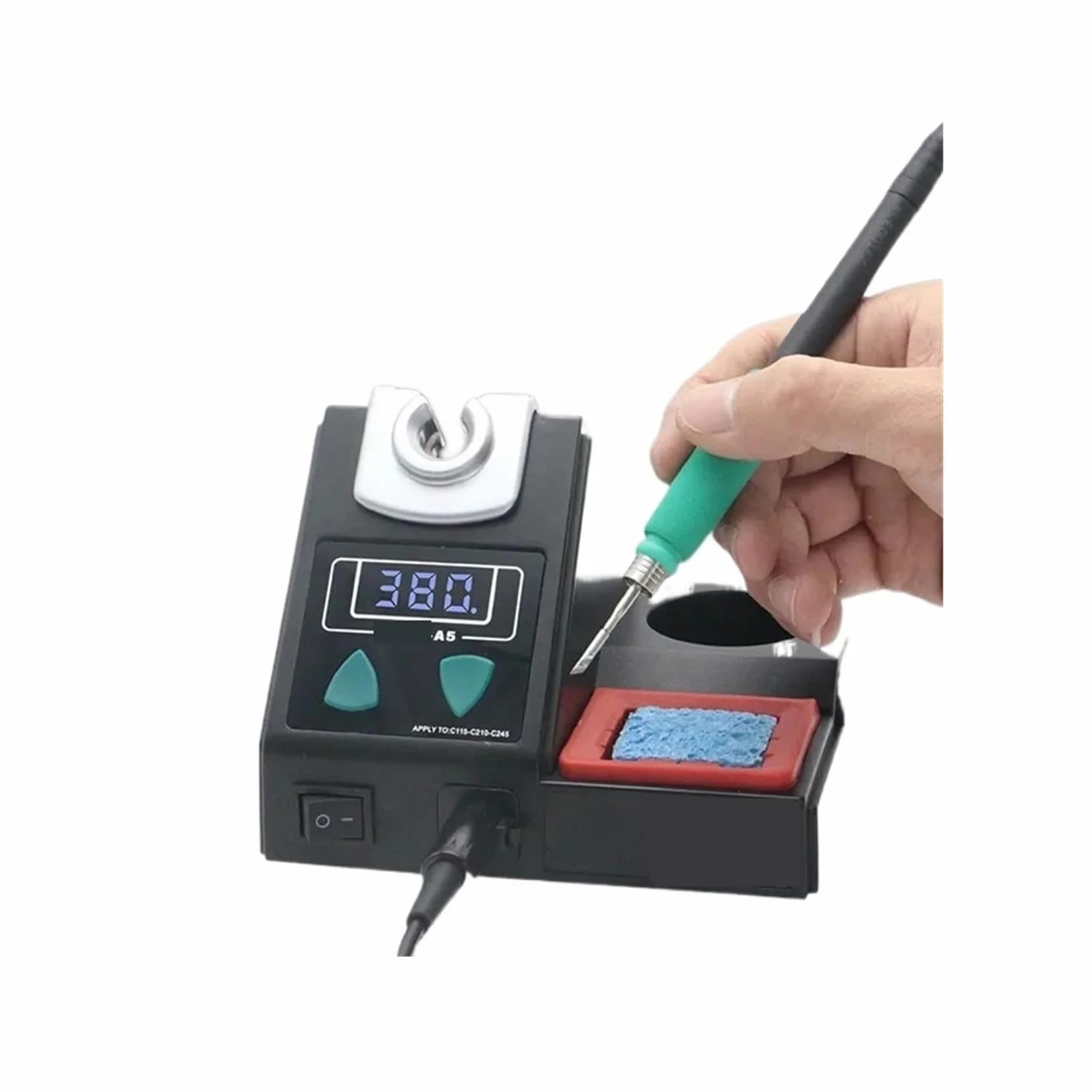 Stacja Lutownicza Stacja Lutownicza A5 Kompatybilne Końcówki Lutownicze C210/C245/C115 Uchwyt Bezołowiowa Elektroniczna Do Spawania(A5-210-3tips)