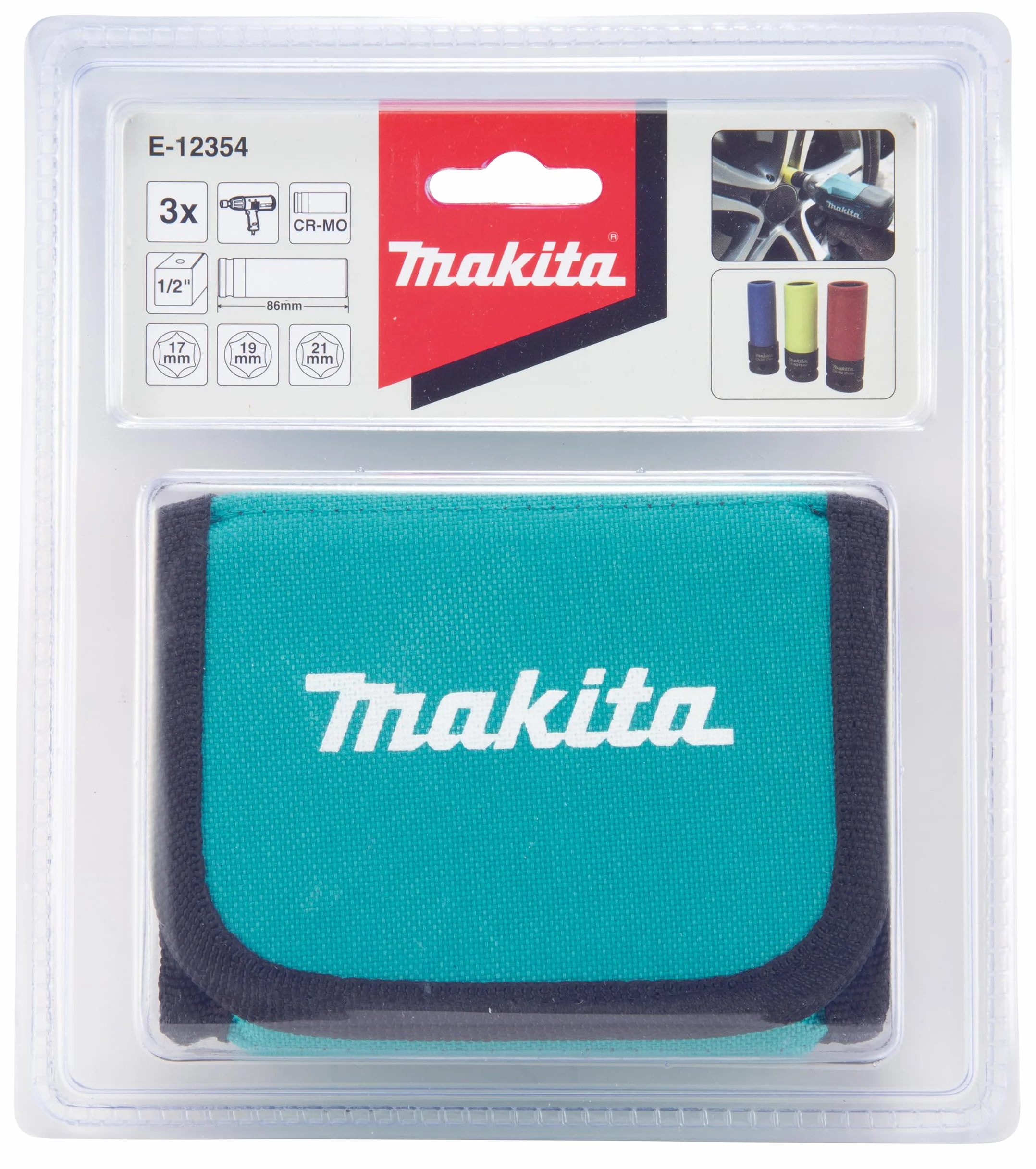 Makita E-12354 3-częściowy zestaw nasadek do głębokich kół