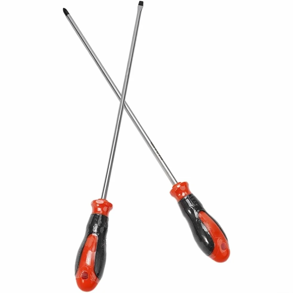 12-calowy, bardzo długi wkrętak magnetyczny z gumową rączką – zestaw narzędzi ręcznych(2pcs set)