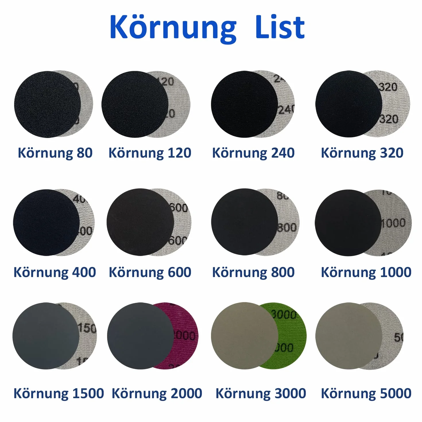 Zestaw krążków szlifierskich na rzep 50 mm, 186-częściowy, na mokro i sucho, papier ścierny, ziarnistość 80-5000, do szlifierek mimośrodowych, lakierów, metalu, drewna, mebli