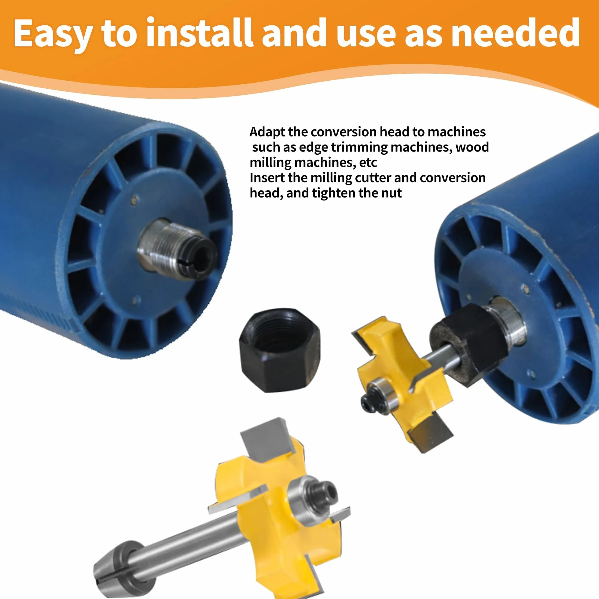 Zestaw 8 tulejek zaciskowych, frezarka górnowrzecionowa, akcesoria do Einhell Katsu Makita Bosch Dewalt, 6 adapterów zaciskowych (6 mm, 6,35 mm, 8 mm) + 2 nakrętki do maszyny do grawerowania