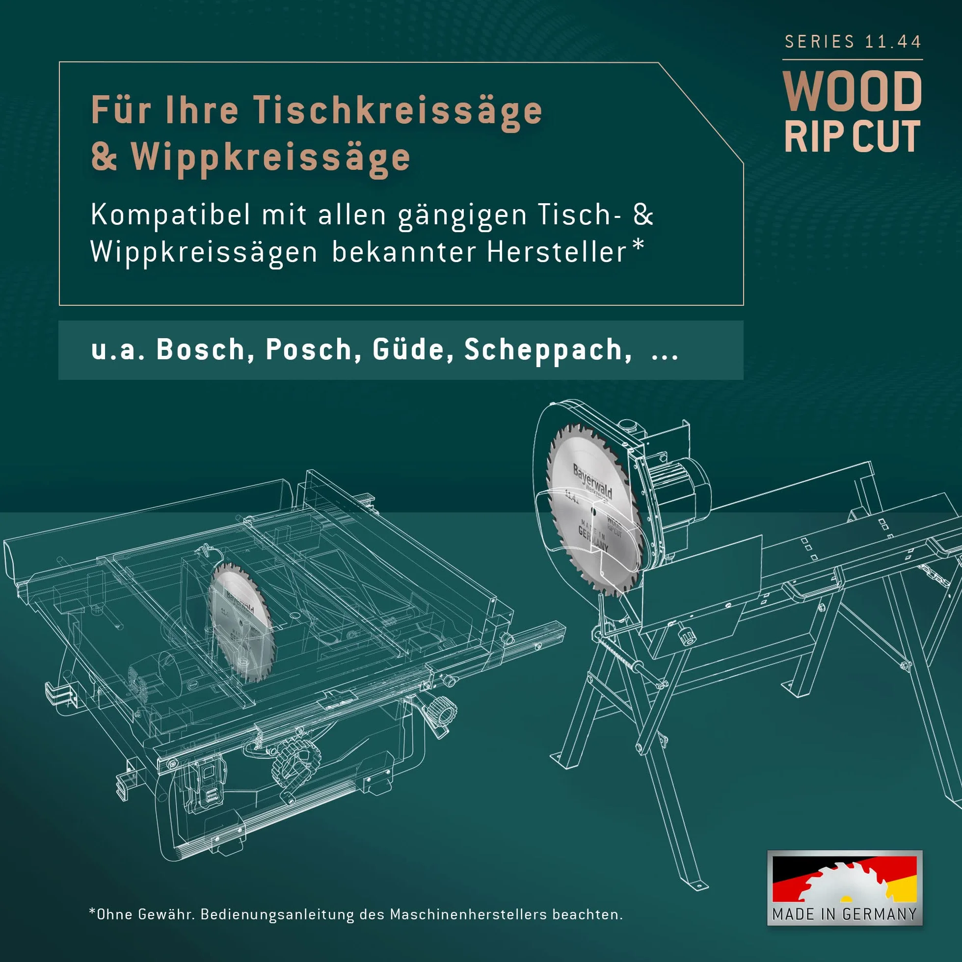 Bayerwald HM tarcza do piły tarczowej – Ø 600 x 4,2 x 30 | Z=40 WZ | seria 11.44 – do cięcia wzdłużnego (miękkie, twarde drewno, drewno egzotyczne, forniry)
