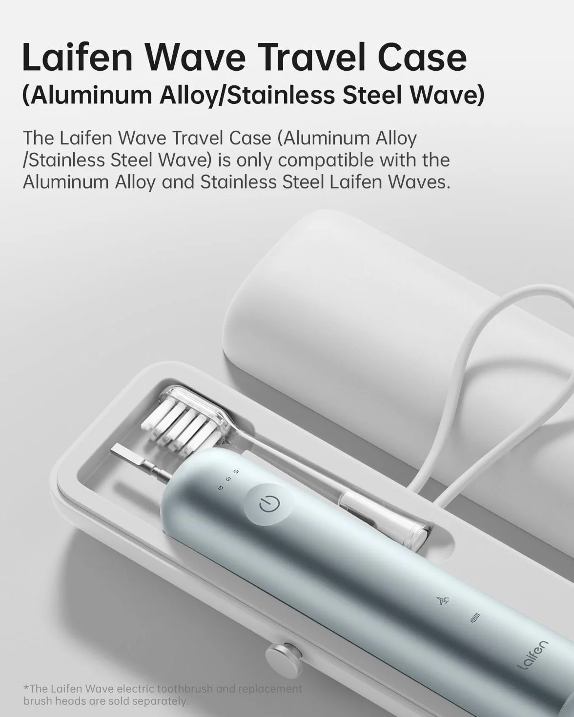 Laifen Wave etui podróżne na elektryczną szczoteczkę do zębów, białe, łatwe do czyszczenia, kompatybilne ze szczoteczką z falami, biały, Nowoczesny
