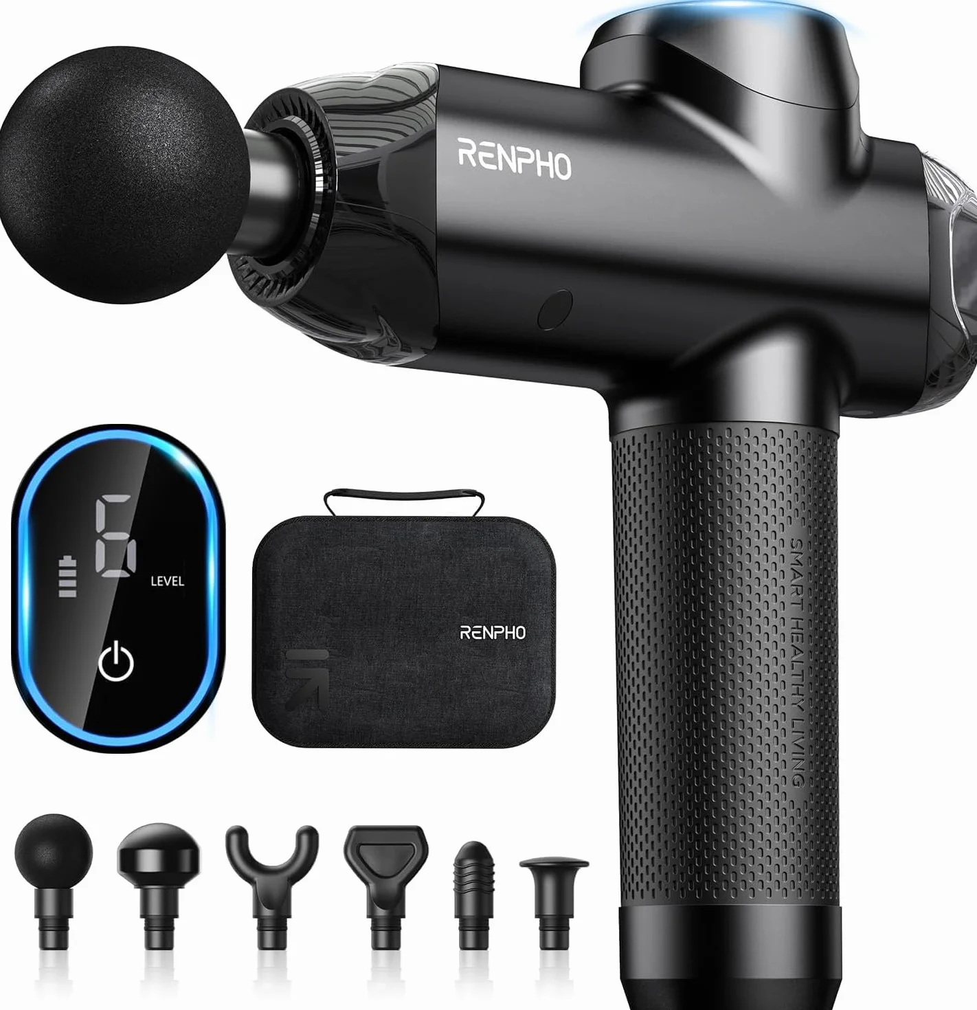 RENPHO R3 pistolet do masażu głębokich tkanek 12 mm dotykowy LCD elektryczny masażer z futerałem