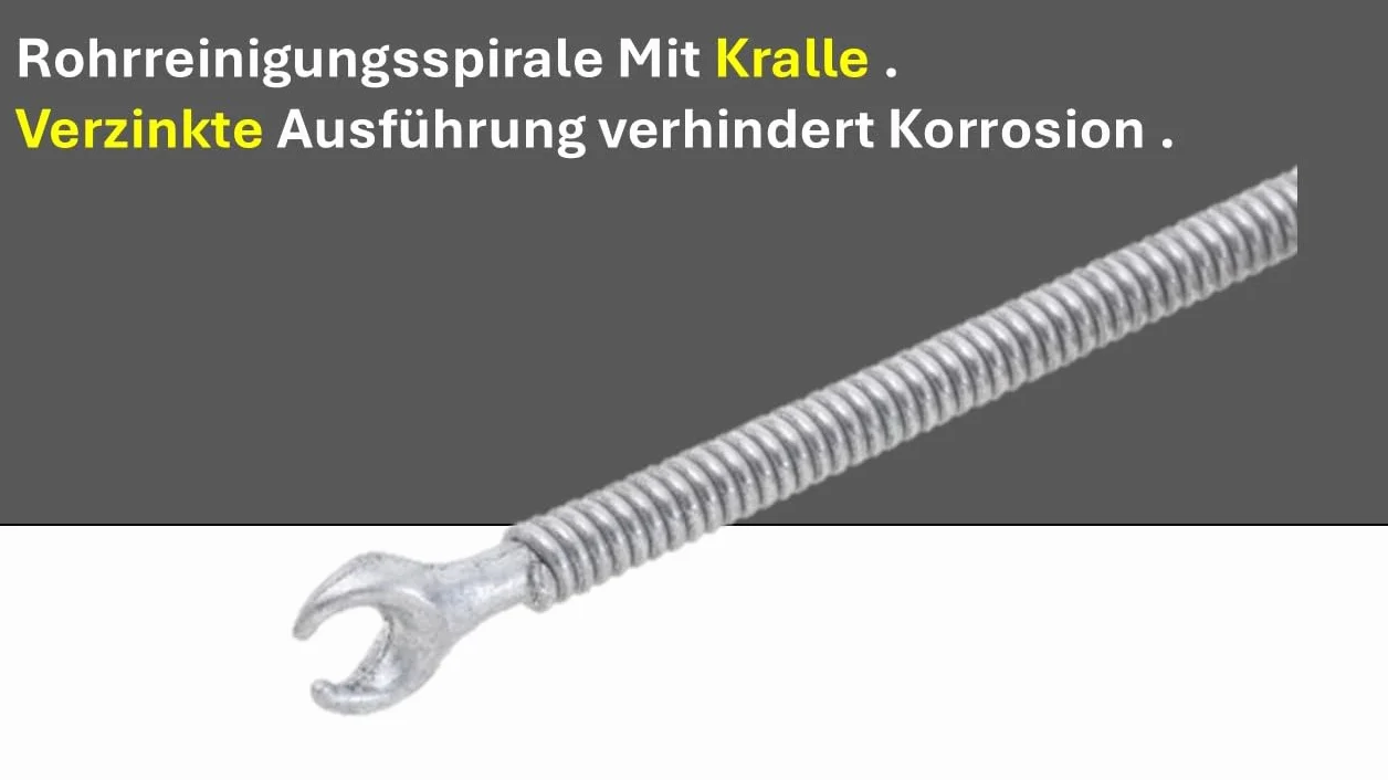 ROTHENBERGER Przemysłowa spirala do czyszczenia z pazurem, długość 3 m, Ø 6 mm - 1500000139