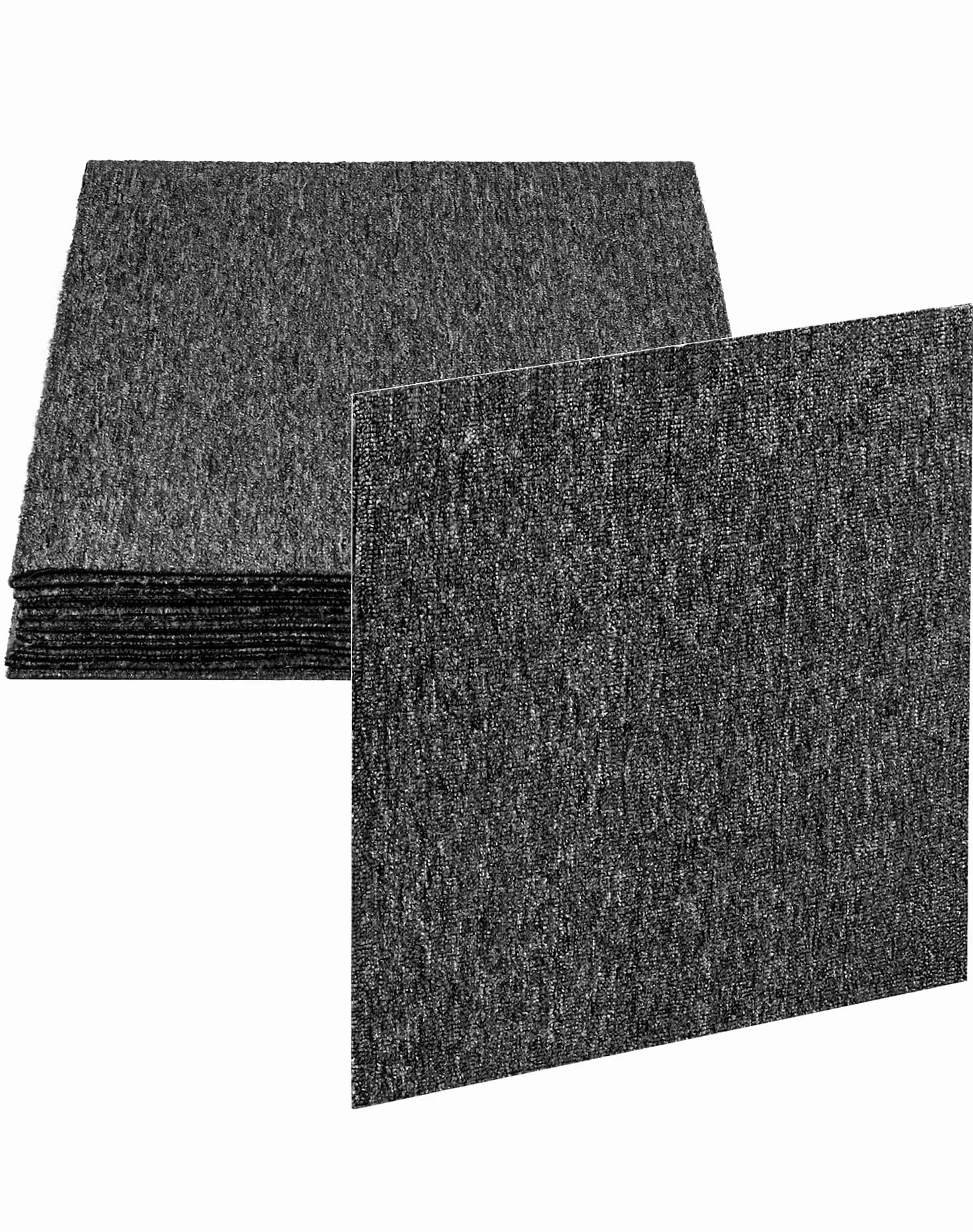 QWORK® 20 sztuk płytek dywanowych z antypoślizgowym spodem - 50x50 cm - szary kolor - idealny do obiektów komercyjnych/biur/siłowni/domów (5㎡)