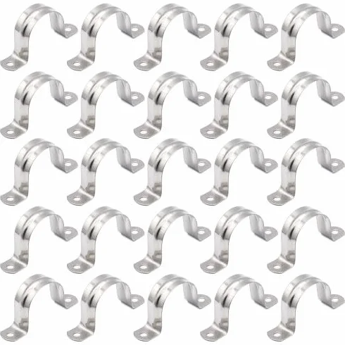 20 sztuk obejmy do rur w kształcie litery U, 25 mm, metalowe, dwuotworowe, zestaw obejm kablowych w kształcie litery U, stal nierdzewna 304, obejmy do węży, do mocowania rur gazowych, rur wodnych