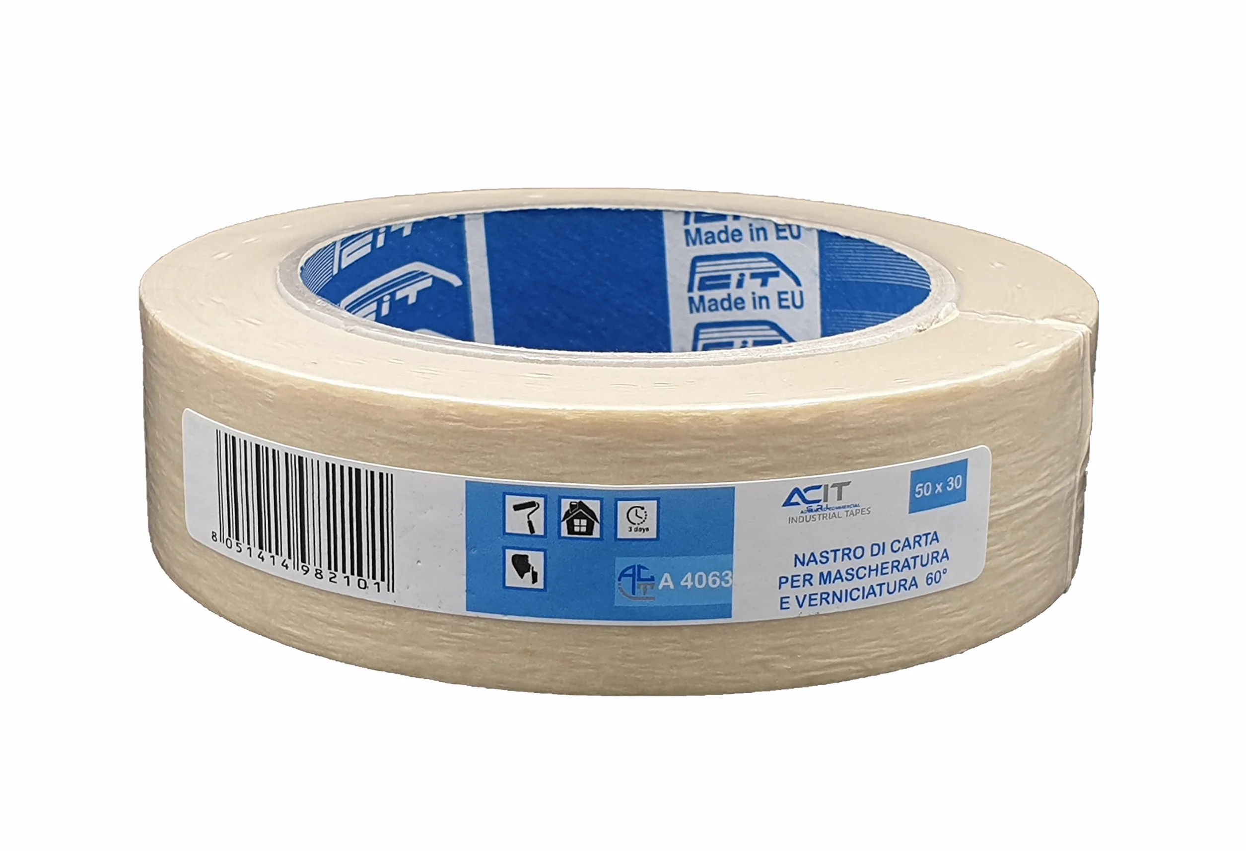 Acit 4063 Taśma Malarska, Biały, 50 m x 30 mm