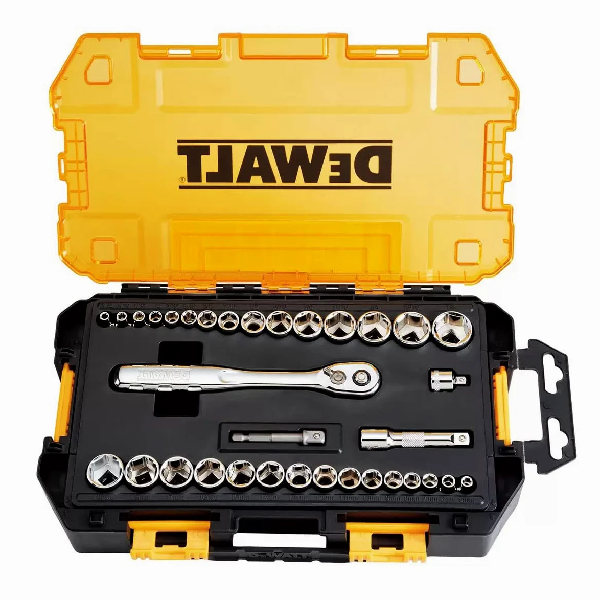 DEWALT® DWMT45034 Mechanics 1/4" i 3/8" Zestaw gniazd napędowych (34 szt.)