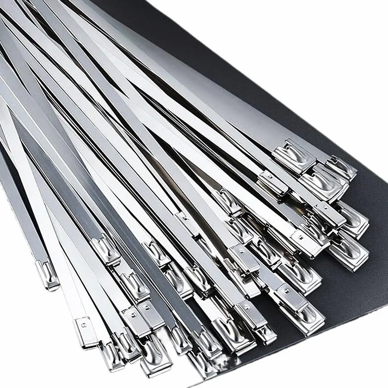 metalowe opaski kablowe, Ok. 100 szt. 304 stal nierdzewna 4,6/7,9/10/12 mm samoblokująca opaska zaciskowa do kabli wielofunkcyjna metalowa wydechu(10 mm*150mm)