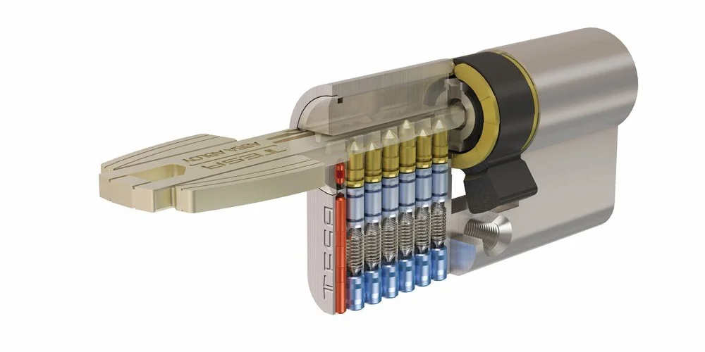 Tesa Assa Abloy T6553045N Bębenek do Zamków, Nikiel, 30 x 45 mm