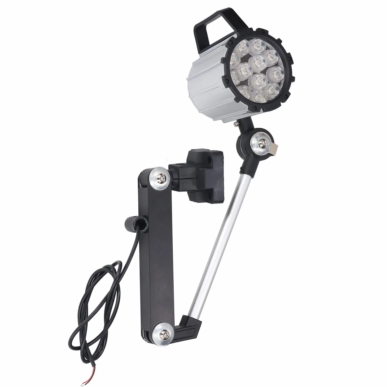 Annadue Robocza LED do Maszyny 12W 24V Składane, Regulowane Długie ramię do Warsztatu Tokarskiego CNC, Stop Aluminium IP67, Białe światło 80+ CRI