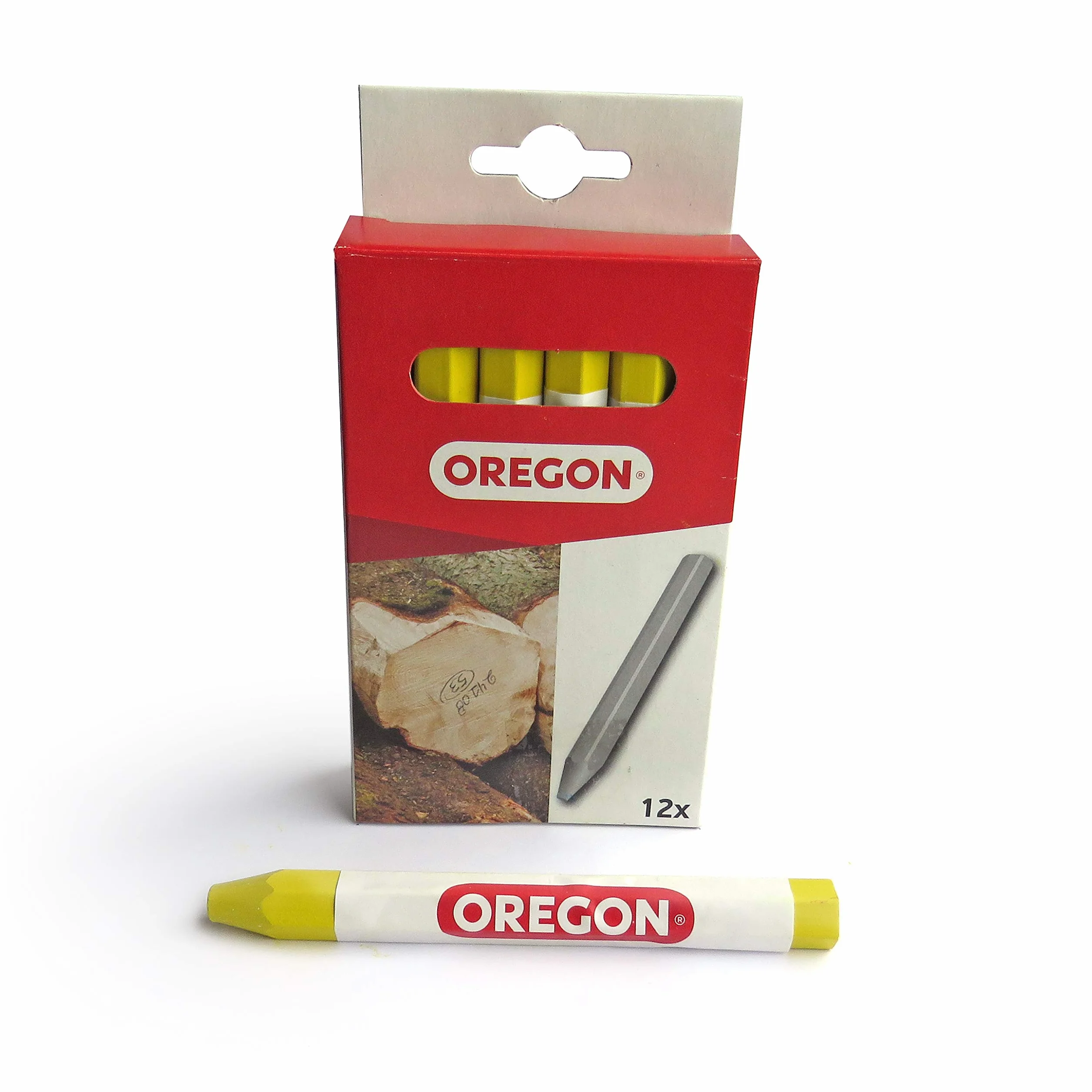 Oregon Multi Surface Marking Crayon, profesjonalne 6-stronne markery kredowe, pisanie na drewnie, metalu, kamieniu, betonie, płytkach, ceramice, tworzywie sztucznym, szkle i wielu innych, 12 sztuk,
