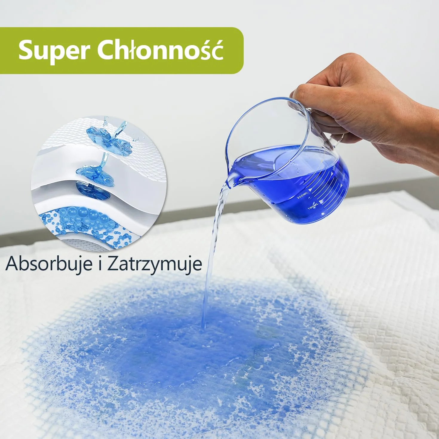 SUNKISS TrustPlus 90 × 60 cm jednorazowe podkładki na nietrzymanie moczu, chłonne podkłady na łóżko dla dorosłych i seniorów, ochrona mebli, nocna ochrona przed wyciekiem, kontrola zapachu, 50 szt.