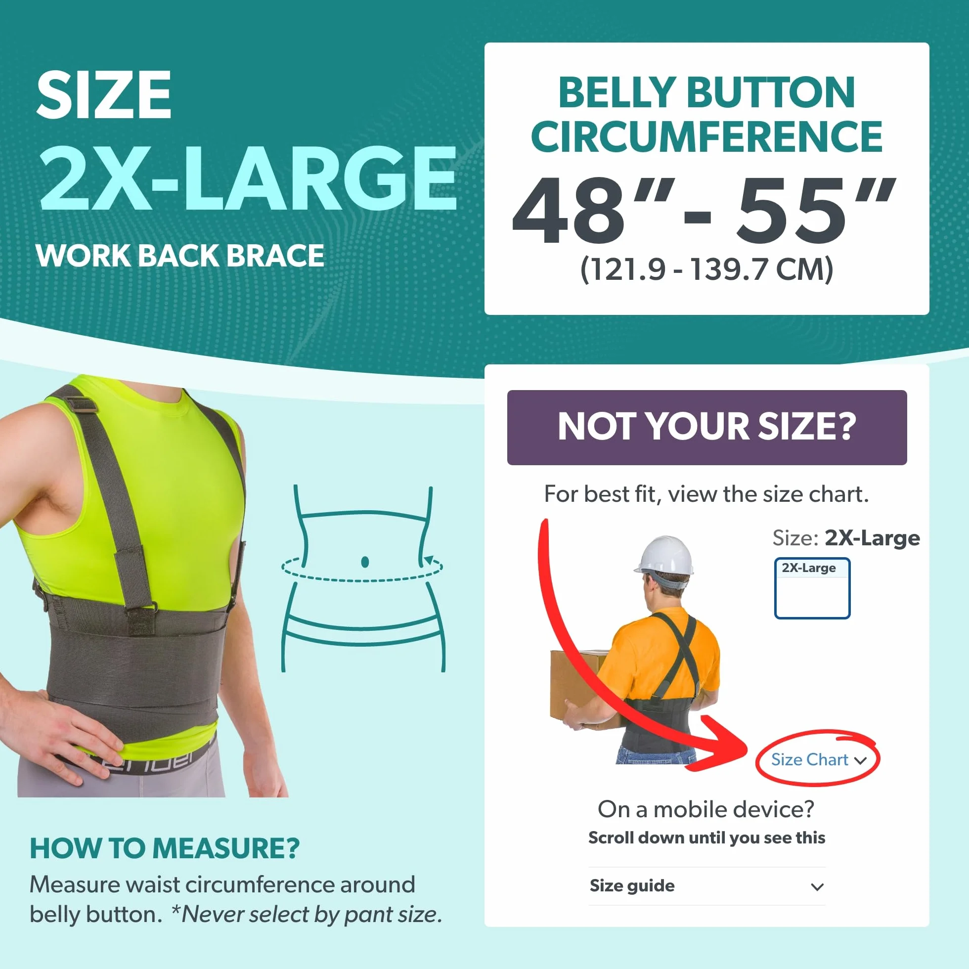 BraceAbility Przemysłowa orteza na plecy, pas chroniący ból dolnej części pleców, 2XL