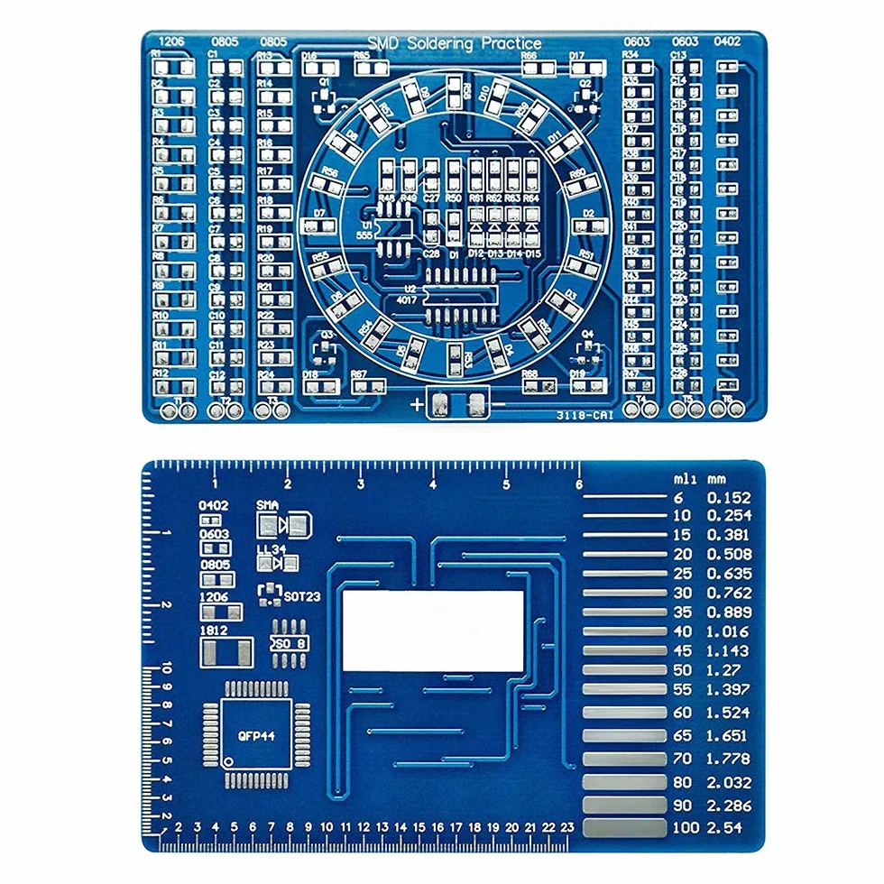 SMD zestaw do ćwiczeń lutowania DIY SMD SMT komponenty CD4017 obrotowy NE555 - ćwiczenia lutowania deska do ćwiczeń DIY