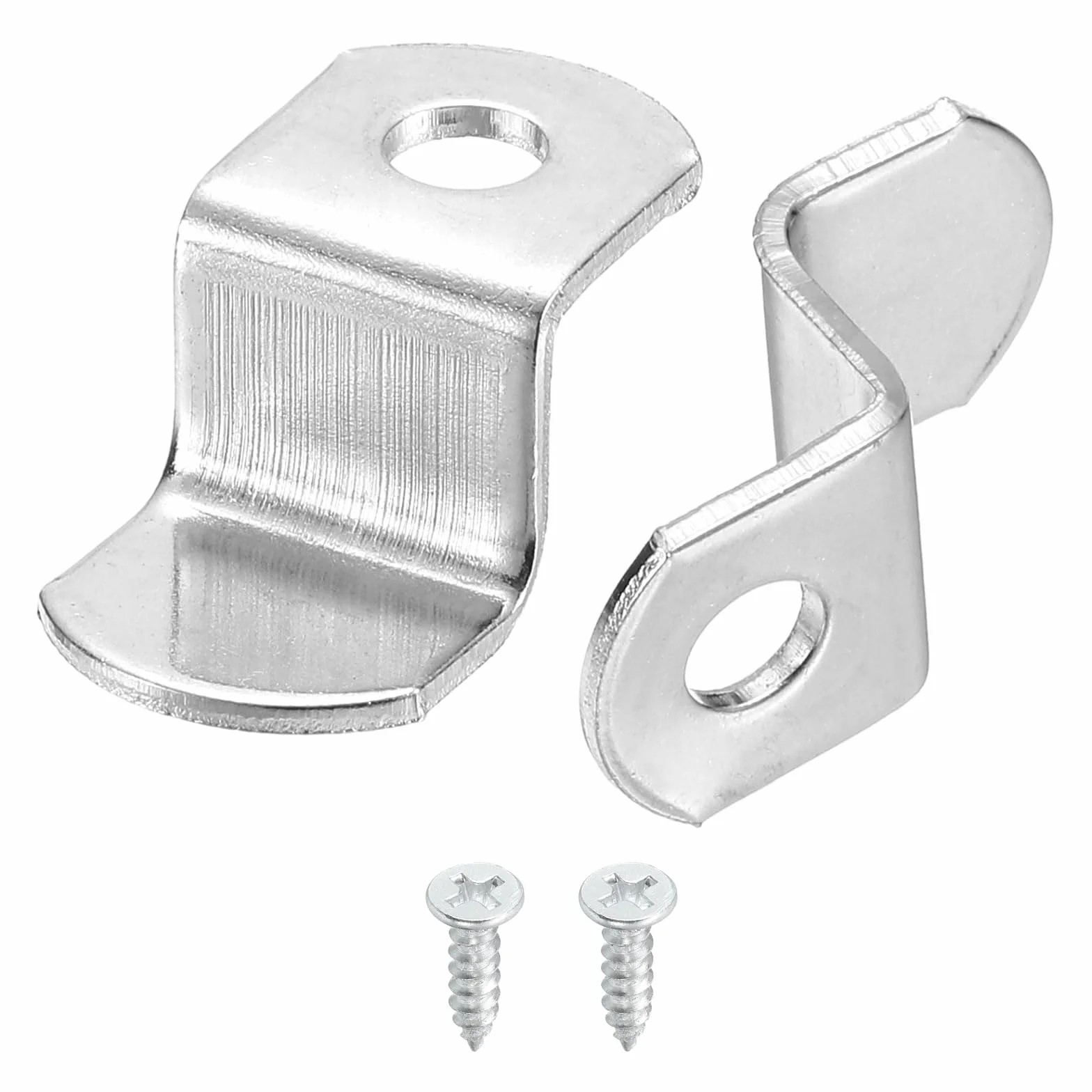QUARKZMAN 10 sztuk klipsów 3/8" offsetowych, do ramek na zdjęcia, lustro w kształcie litery Z, obrazy na płótnie, klipsy montażowe z 1 otworem montażowym ze śrubami, srebrne