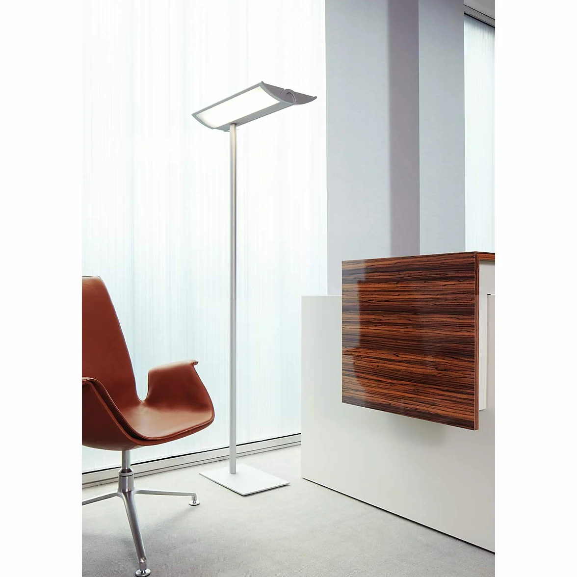MAUL Lampa Stojąca MAULnaos, Wysokość 190 Cm, 2 X 55 W, Srebrna, 2 X 4500 Lumenów, 8251495