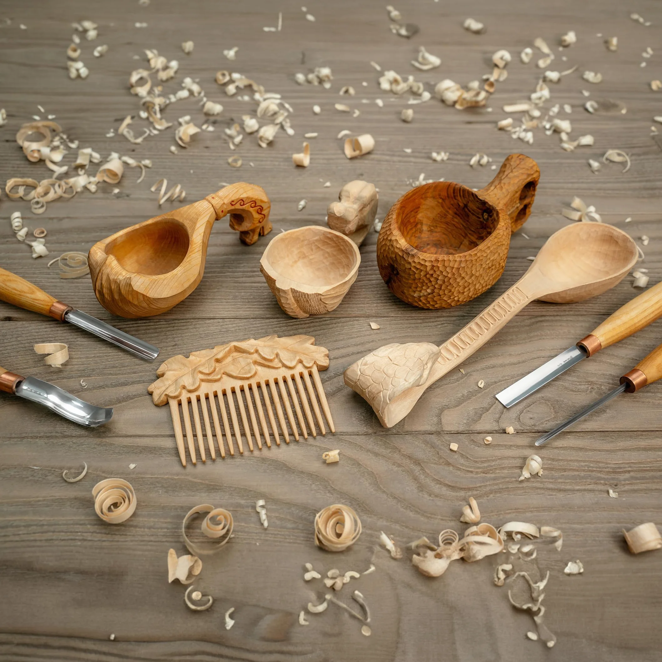 BeaverCraft Dłuta do rzeźbienia w drewnie K12/02, dłuto w kształcie litery V, ręczne, kompaktowe narzędzia
