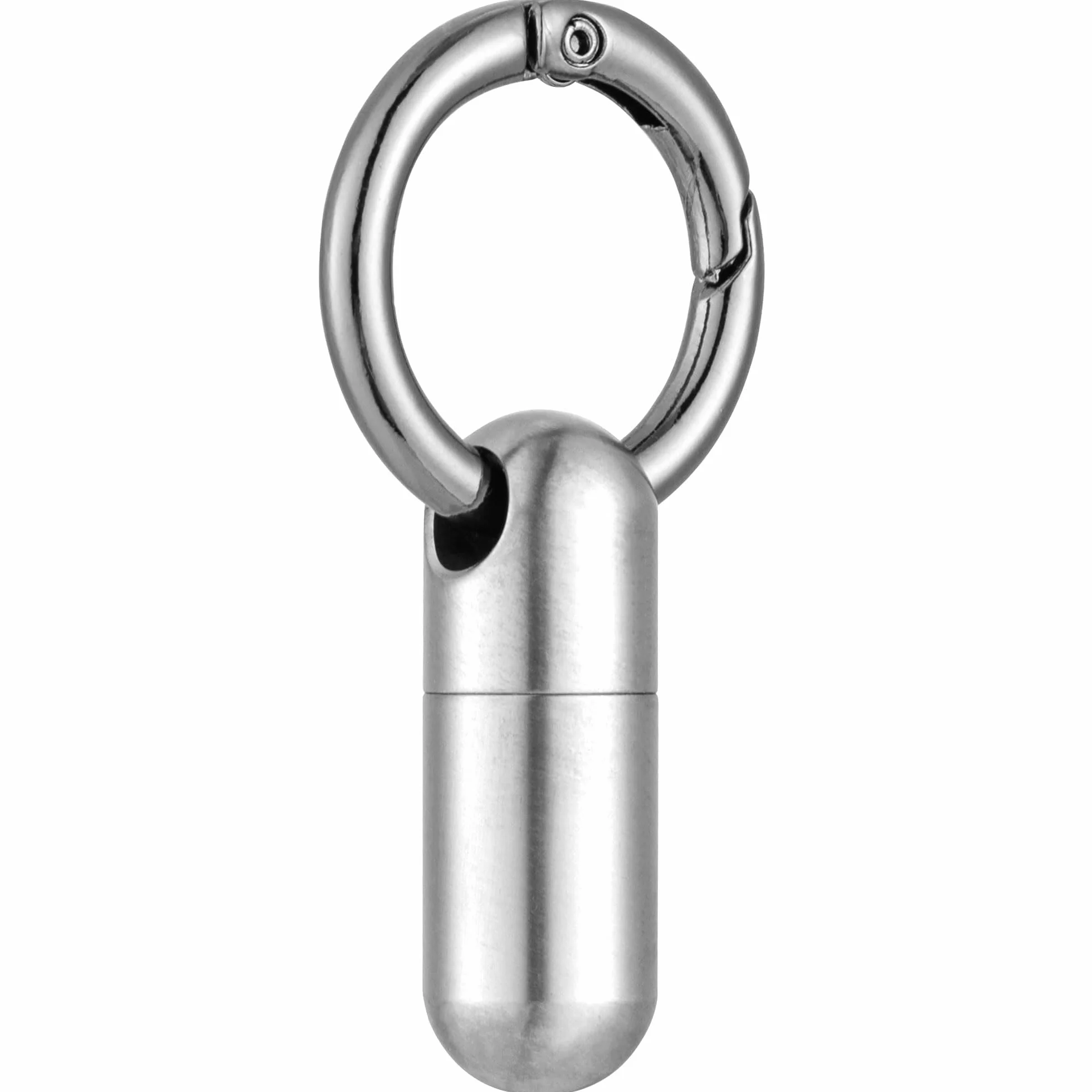 Titanium Keychain Pill Holder - Small Waterproof Pill Case Container w/Carabiner Clip - High-Grade Mini Medicine Organiser - by Boxsik