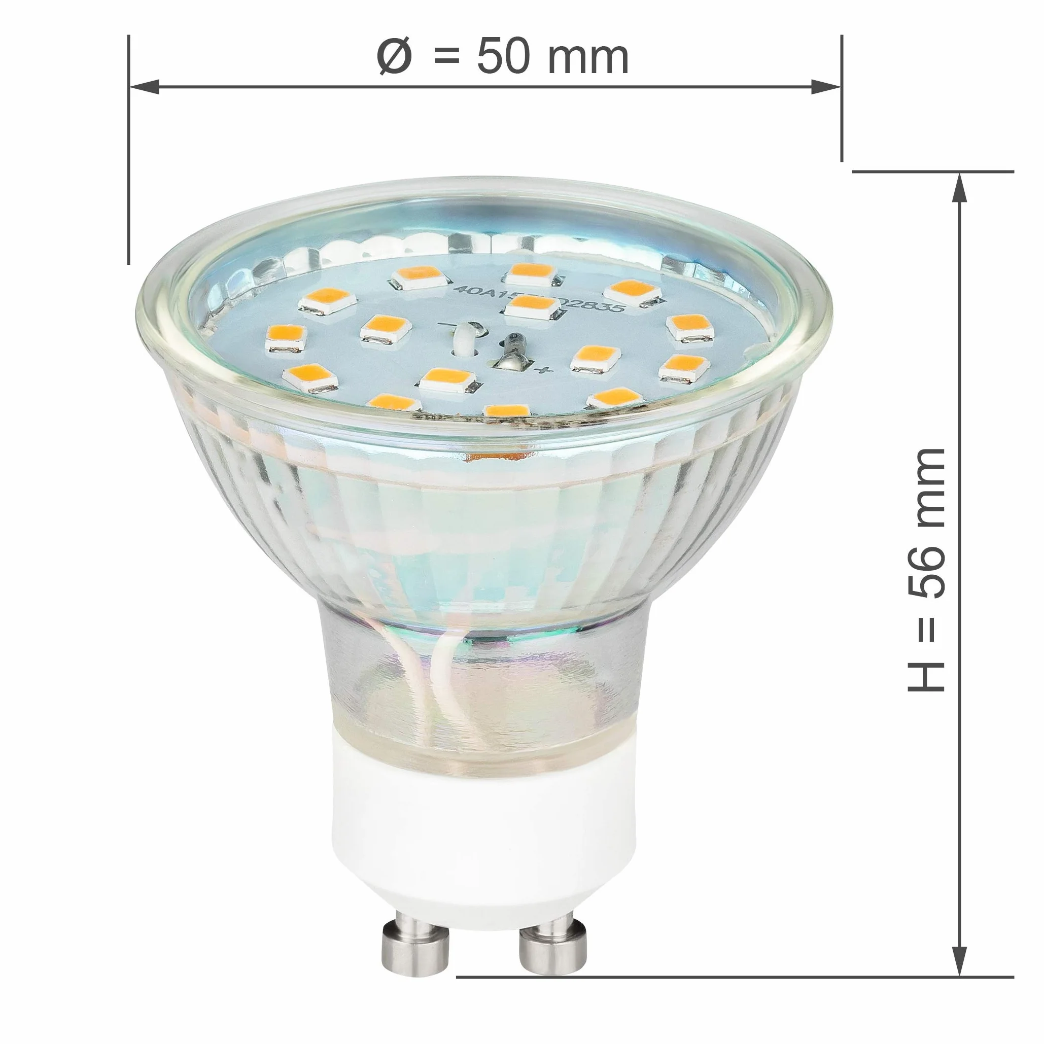 SEBSON Żarówka GU10 LED 5W - 10 Sztuk - Ciepłe białe światło 3000K 420lm Ra97 230V - Lampa wpuszczana niemigoczący