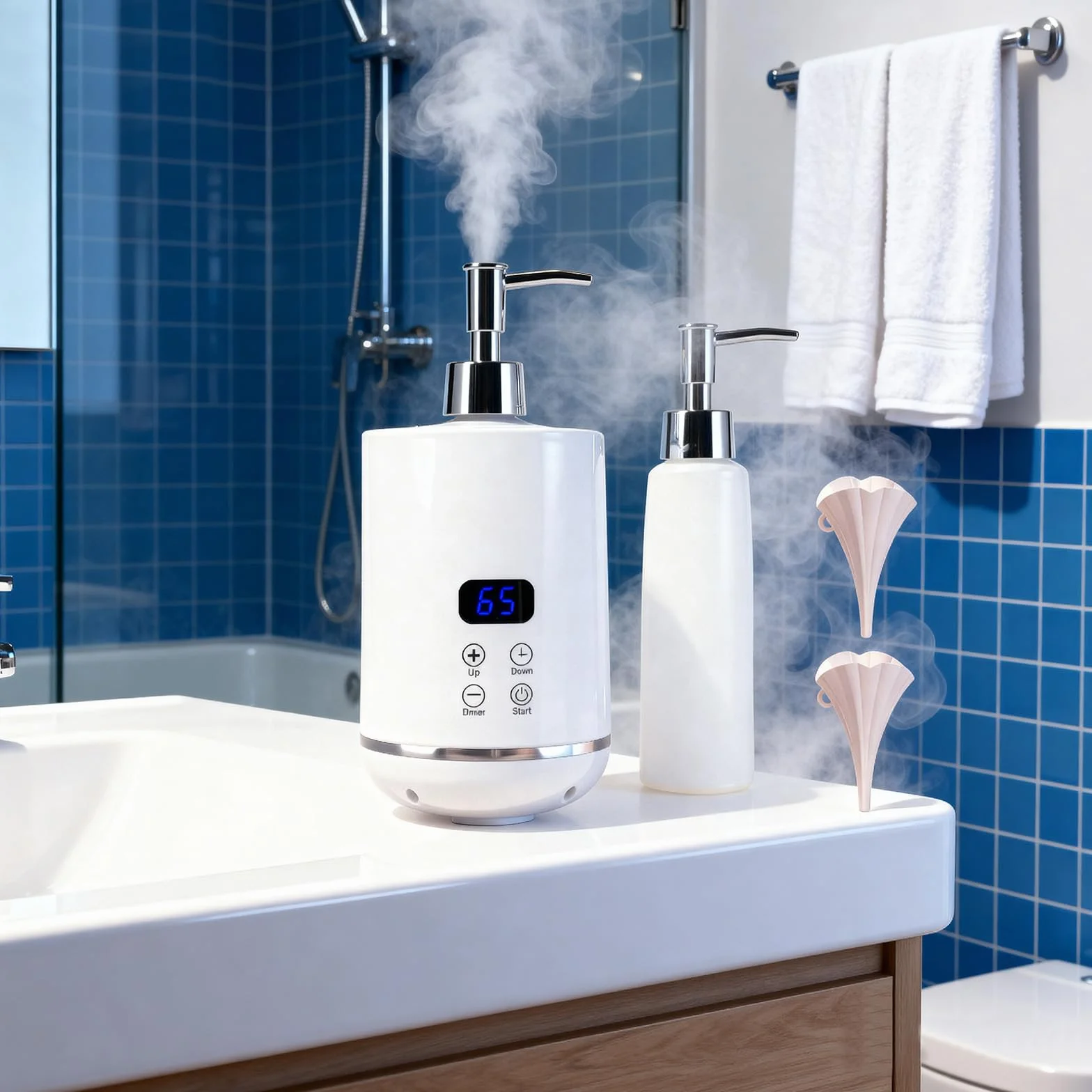 Olejek do masażu, 250 ml, inteligentny podgrzewacz olejku do masażu, z dwoma dozownikami oleju i dwoma lejkami do podgrzewania olejków eterycznych, balsamów i kremów