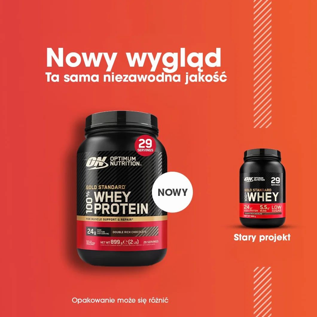 Optimum Nutrition Gold Standard 100% Whey Białko Serwatkowe Podwójna Czekolada 899g 29 Porcji