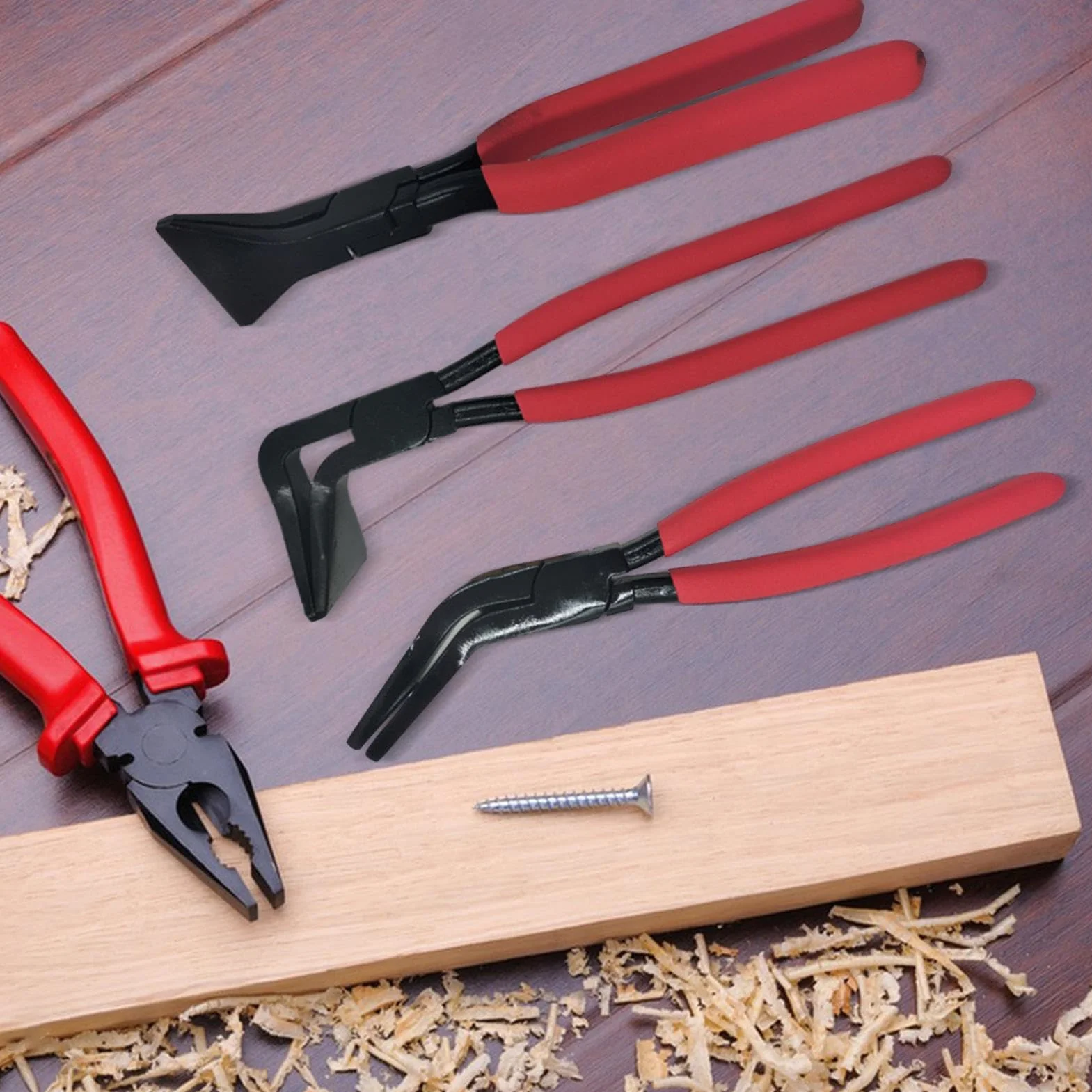 Zestaw Cęgów Blacharskich 3 Sztuki Ręczne Narzędzie do Gięcia i Łączenia | Ergonomiczne Cęgi Do Zaginania Metalu Do Napraw Samochodów Budowy Mebli Prac Hydraulicznych I Pokryć Dachowych