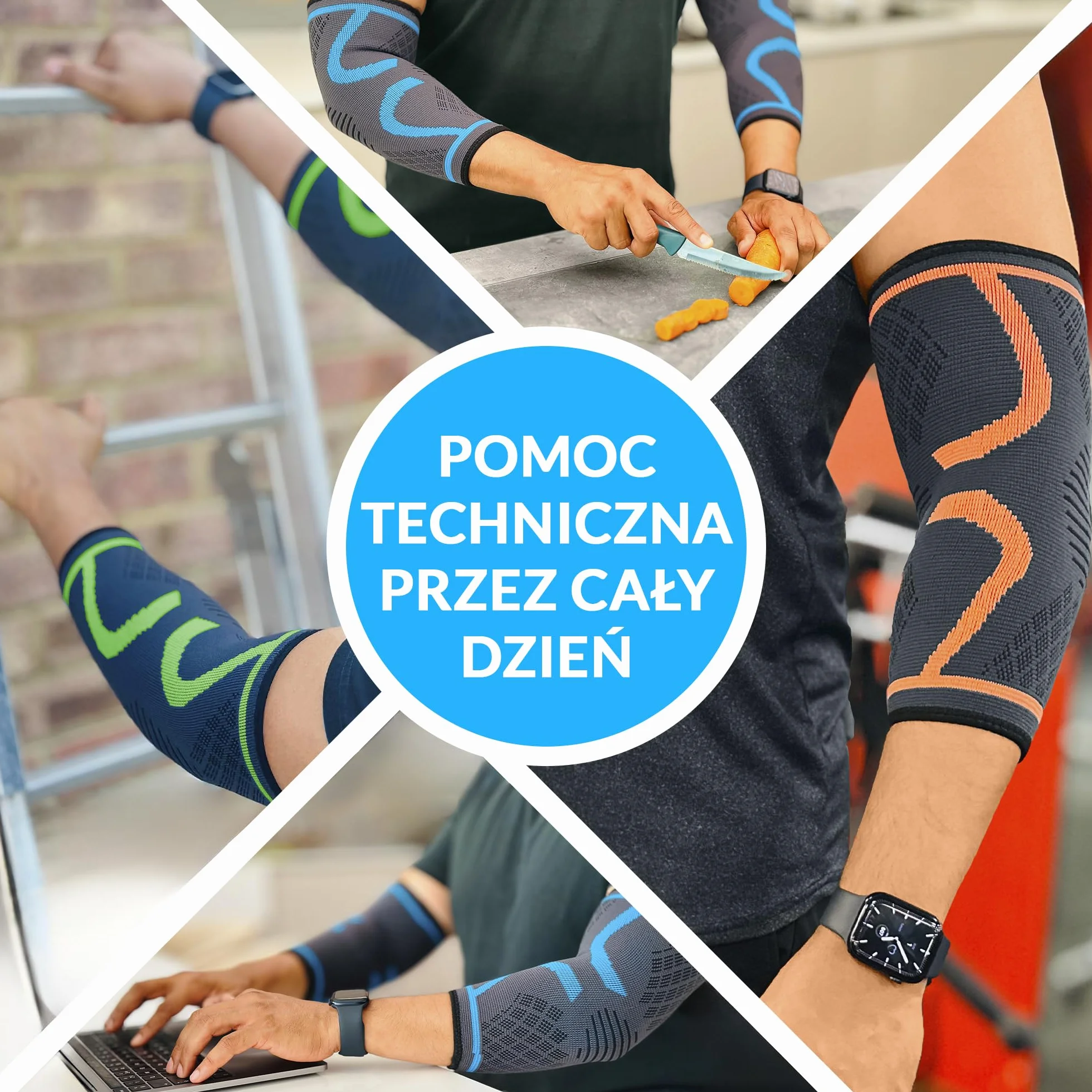 360 RELIEF Orteza na łokieć dla mężczyzn i kobiet – rękaw na łokieć do uprawiania sportu, kulturystyki, wsparcia stawów – kompresyjna orteza na łokieć z workiem na pranie