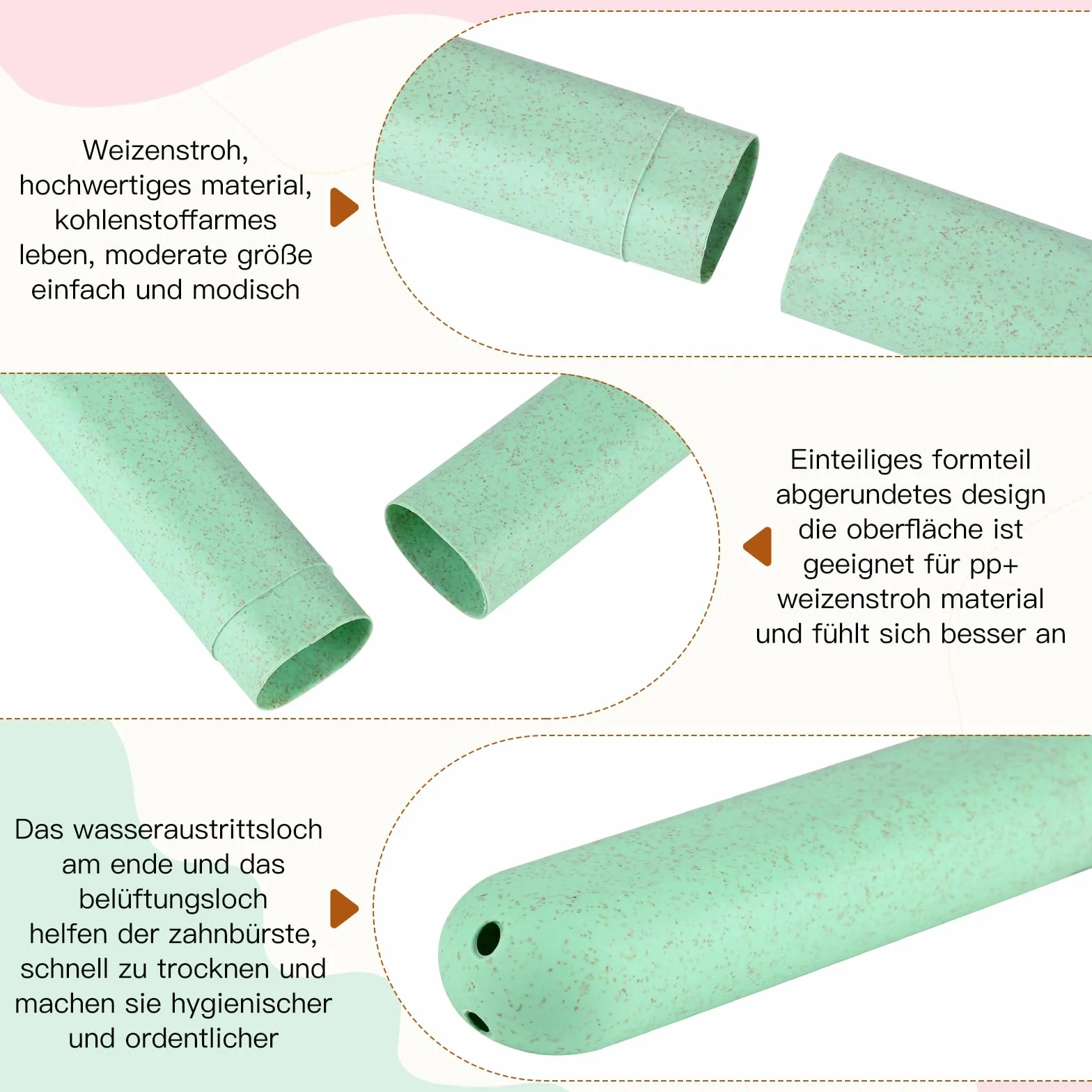8 Sztuk Przenośne Etui na Szczoteczki do Zębów - Ochronne Podróżne Pudełko