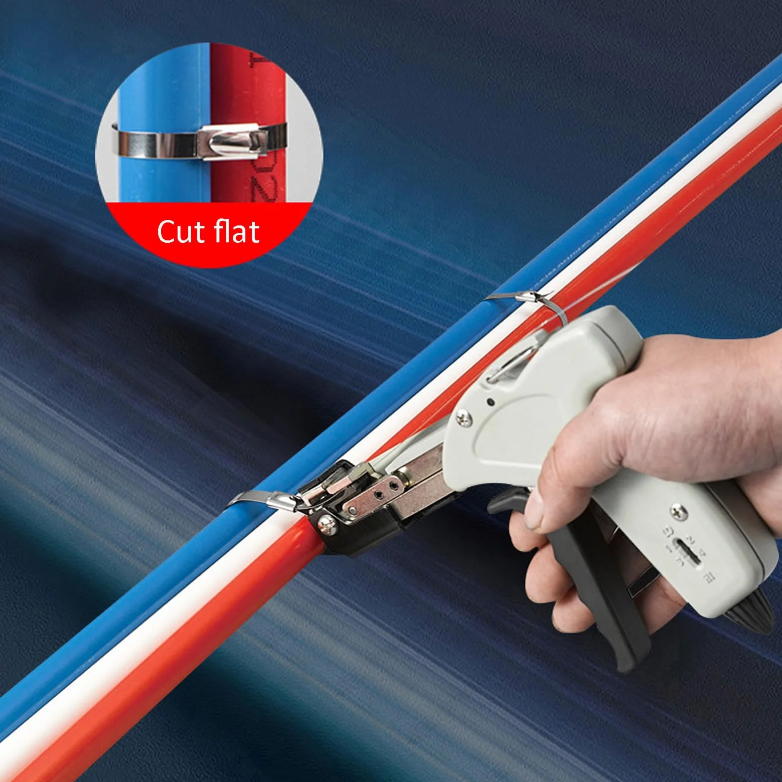 Pistolet do wiązania ze stali nierdzewnej z 200 samozamykającymi się opaskami 11,8 – idealny do zarządzania kablami, prac elektrycznych i projektów DIY, szybkie i trwałe narzędzie do instalacji