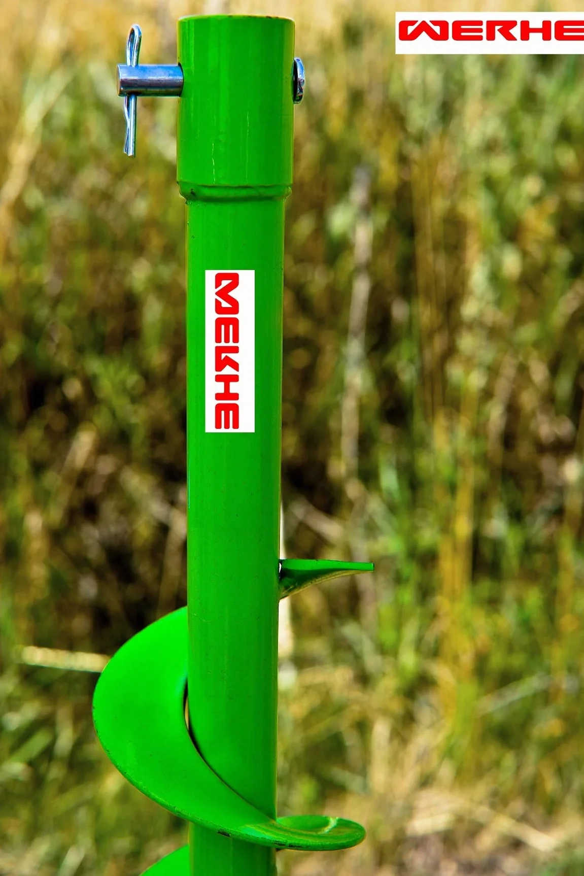 WERHE świder ziemny 40 mm lita stal, SDS Max | świder do słupków z podwójnej spirali, grot centruje wiercenie, długość całkowita 80 cm