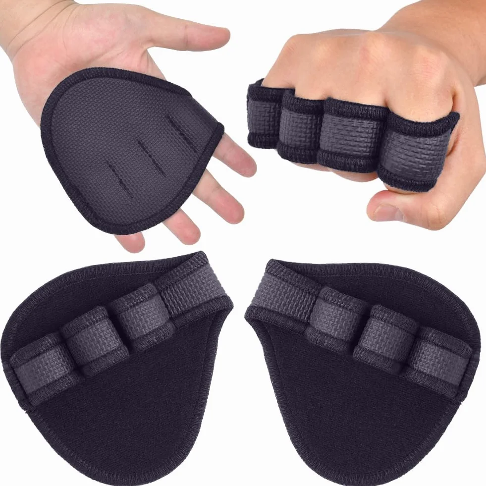 Flintronic Podkładki do ćwiczeń fitness, 4 pętelki na palce, antypoślizgowe neoprenowe, alternatywa dla rękawic gimnastycznych, podnoszenie ciężarów, do podciągania, gimnastyki, wiosłowania, kobiet, 2