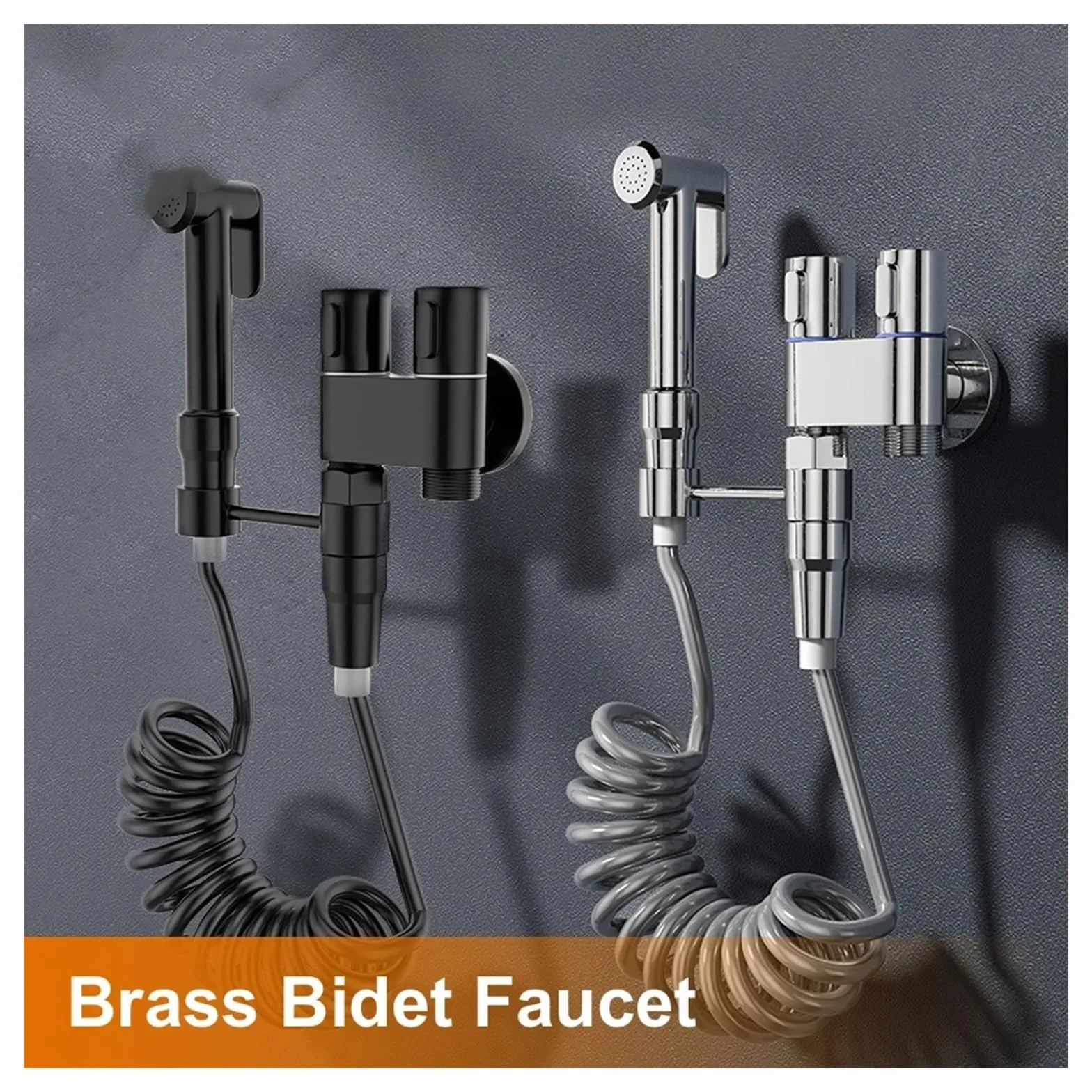 Mosiężne baterie bidetowe, zestaw bidetowy ręczny, dźwig toaletowy, higieniczny prysznic łazienkowy, chromowany, bateria umywalkowa, chromowana bateria bidetowa,Chrome Bidet Faucet-A