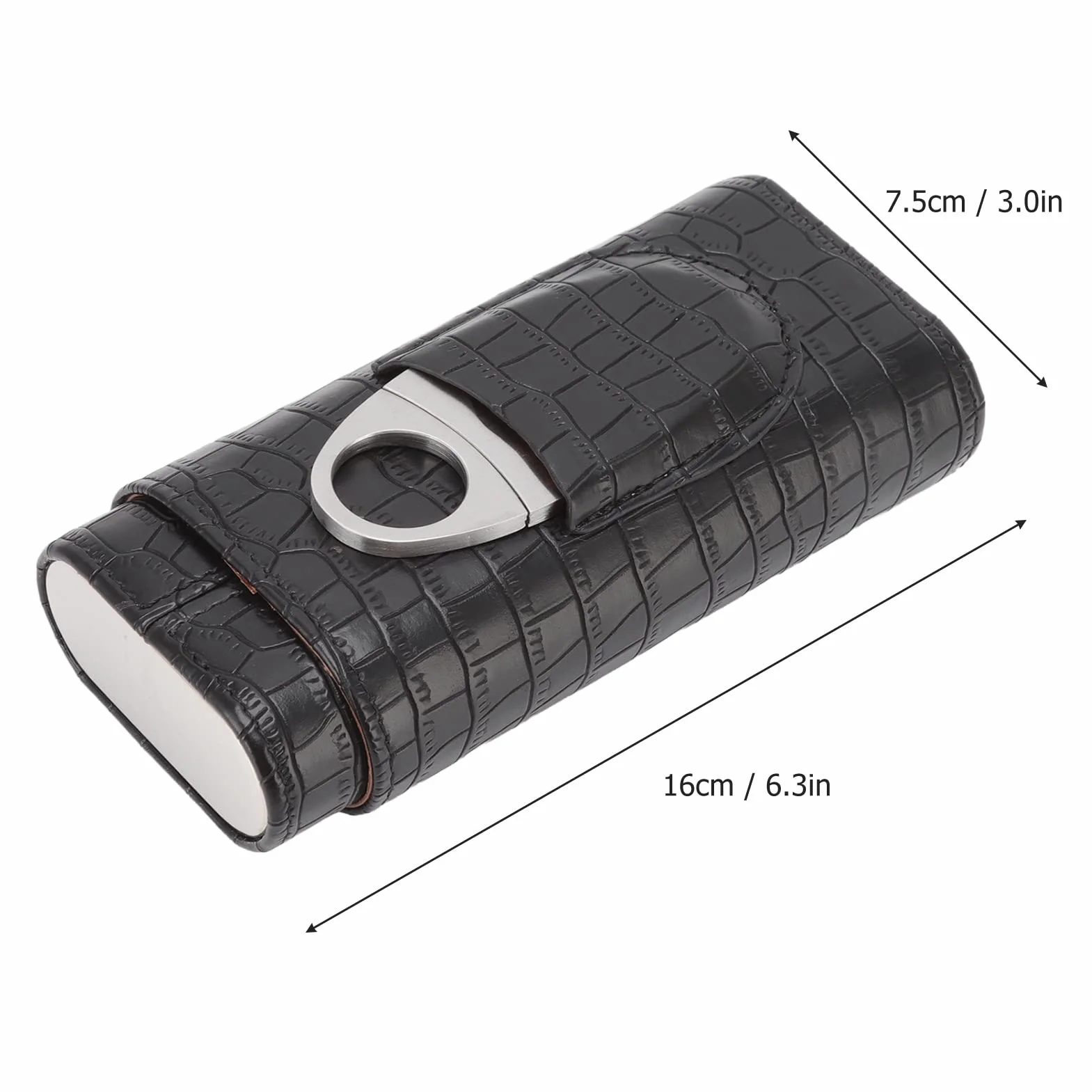 Etui na Cygara Przenośne Humidor Drewno Cedrowe 3 Szt. Czarny