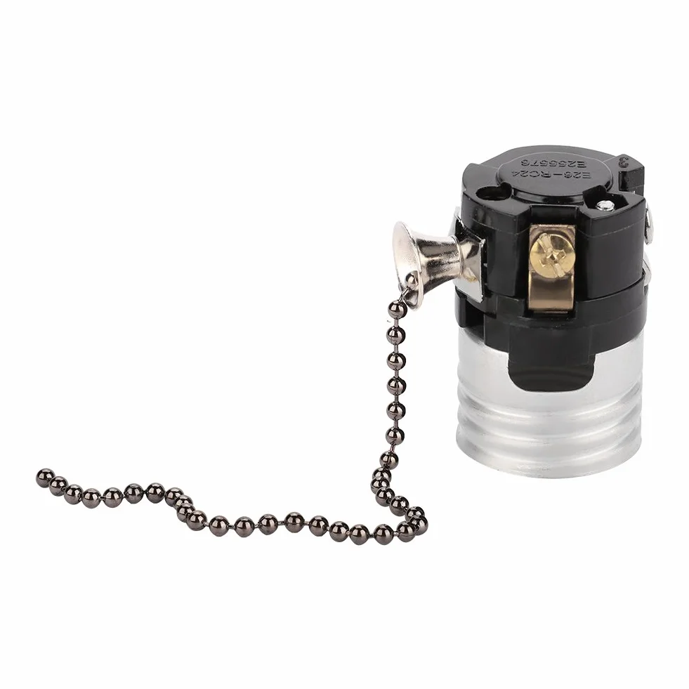 VIFER Oprawa E27 w stylu vintage, uchwyt, adapter z łańcuchem, oprawka sufitowa, cokół na ścianę, stół, lampa, akcesoria DIY