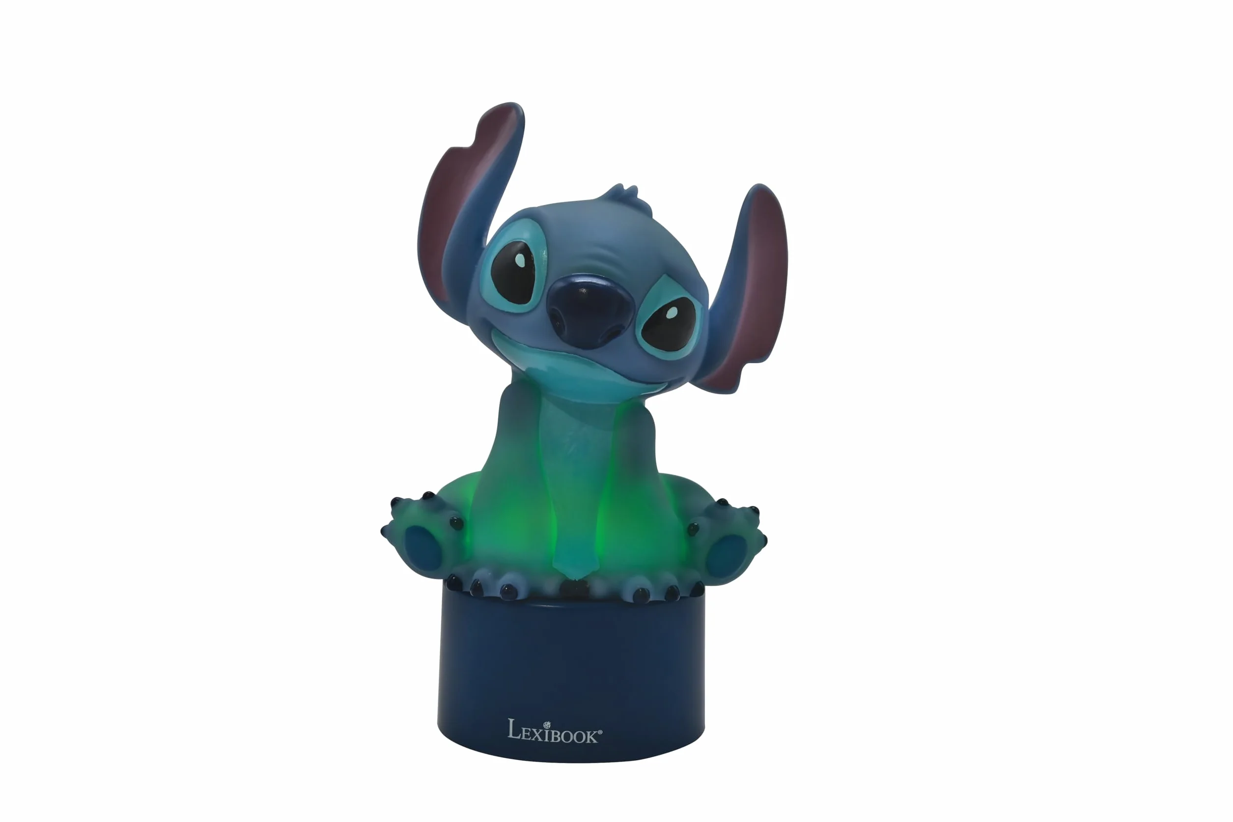 Lexibook, Disney Stitch, Lampka Nocna z Głośnikiem, Zmiana Kolorów, Delikatne Światło, Zasilanie Bateryjne, Niebieski, NS01D