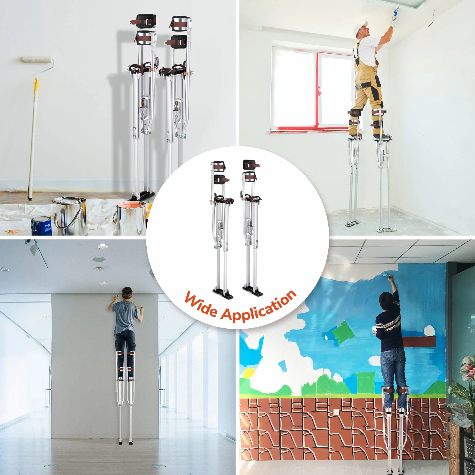 Szczudła do płyt gipsowo-kartonowych, regulowane, 50" - 64" aluminiowe podnośniki, narzędzie do płyt gipsowo-kartonowych, taśm malarskich, czyszczenia, instalacji elektrycznych, sufitów podwieszanyc