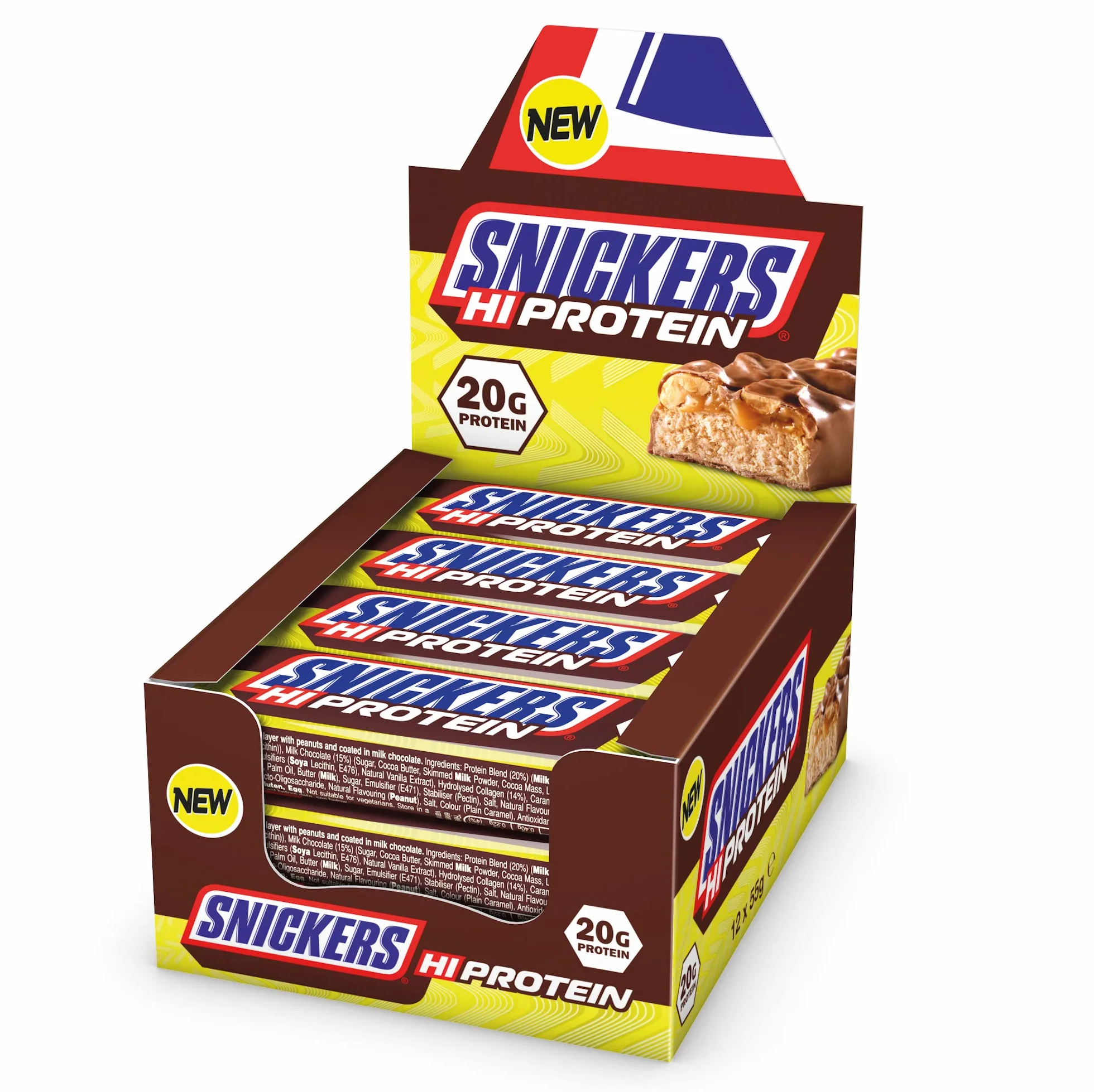 Snickers Batony Hi-Protein z 20g białka - 12 batonów po 55g