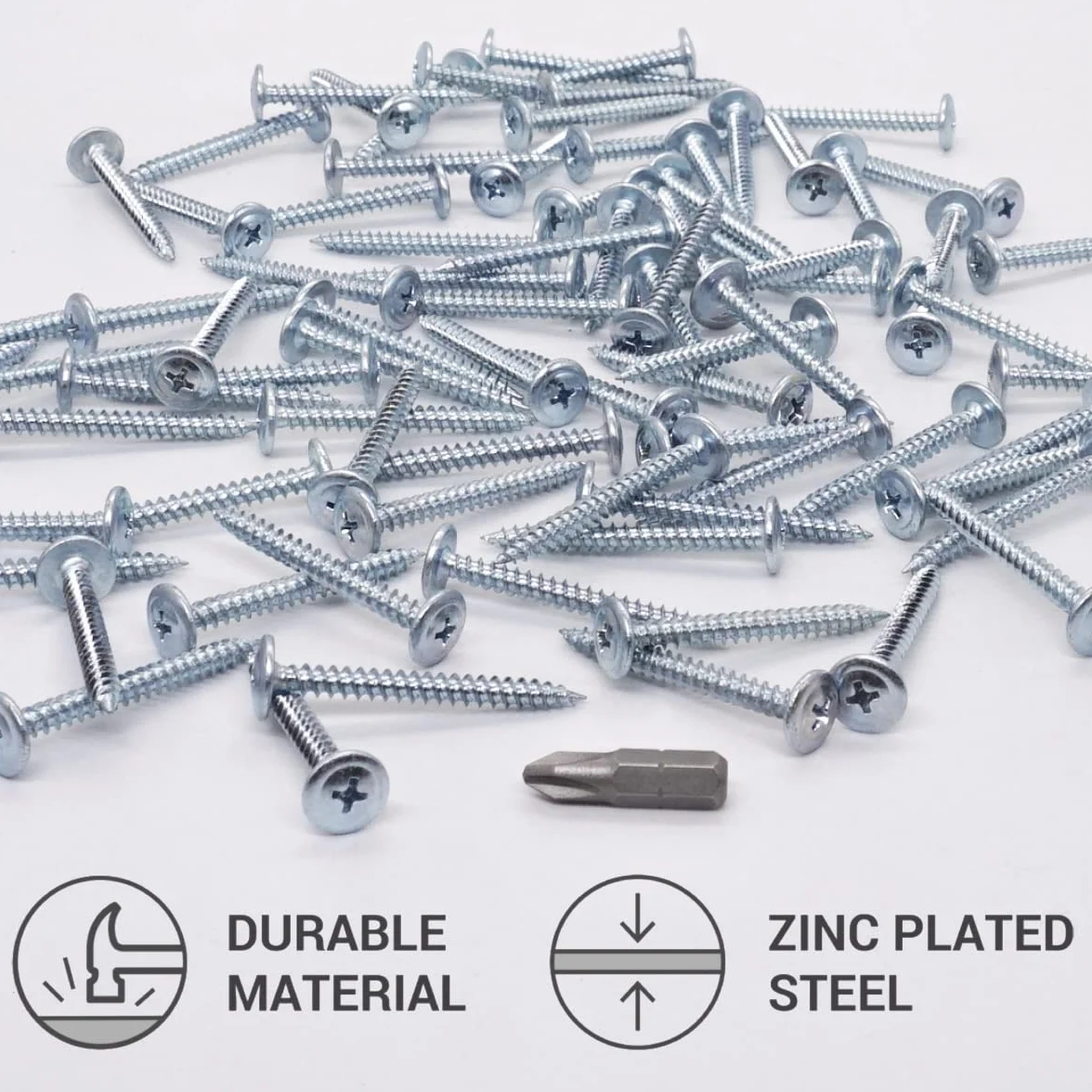 (50 sztuk) stal cynkowana 4,2 x 41 mm śruby do drewna, śruby metalowe, głowica kratownicy modyfikowanej krzyżakowej, samogwintujące (50, 4,2 x 41 mm)