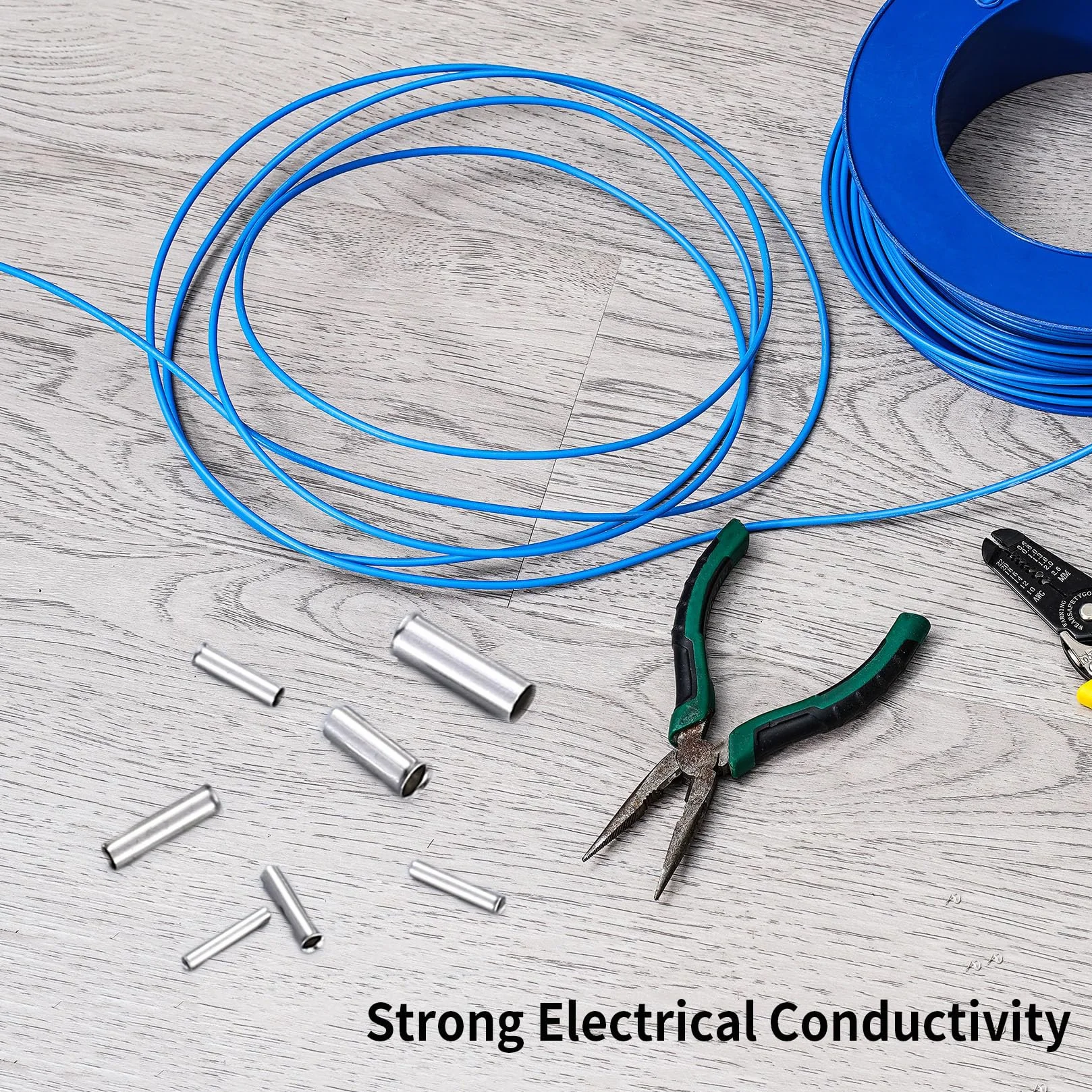 Zestaw 800 tulejek przewodowych, elektryczne złącza zaciskowe, ocynowane miedziane zaciski, nieizolowane złącza zaciskowe kabla, 10-22 AWG