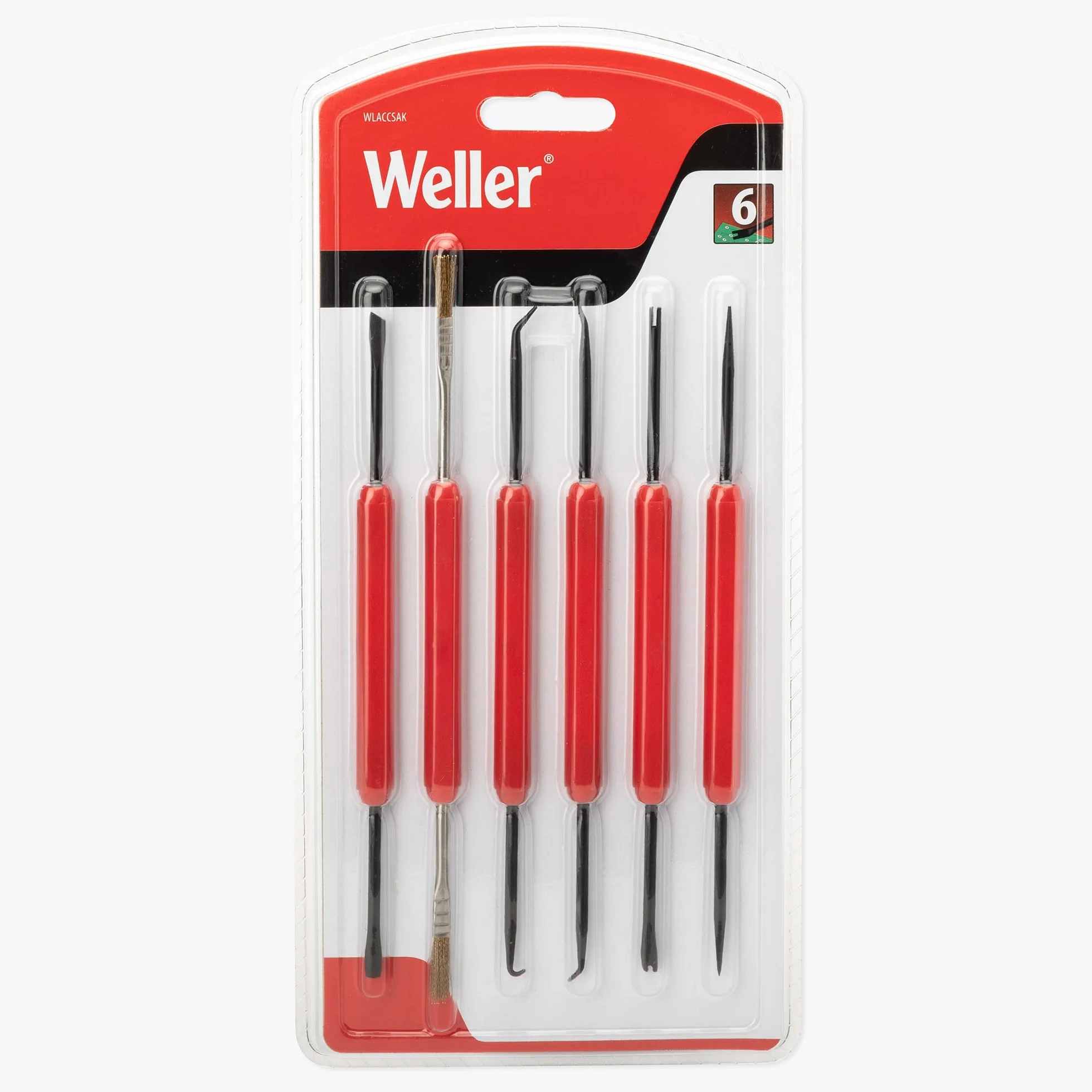Weller WLACCSAK-02EU Zestaw pomocniczy do lutowania z 6 dwustronnymi narzędziami do wielofunkcyjnej pojemności