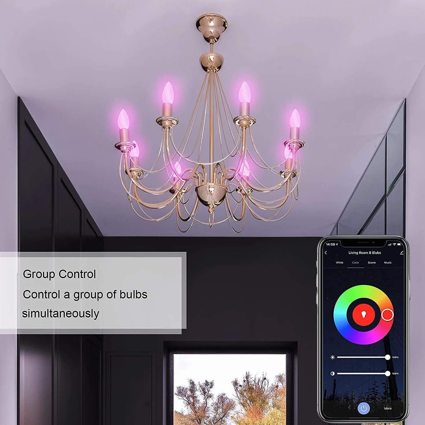 ANTELA Żarówka Alexa E14 4,5 W, inteligentna żarówka LED, Wi-Fi, RGB, zimna biel, ciepła biel, sterowanie za pomocą aplikacji, sterowanie głosem, kompatybilna z Alexa, Google Home, 4 szt