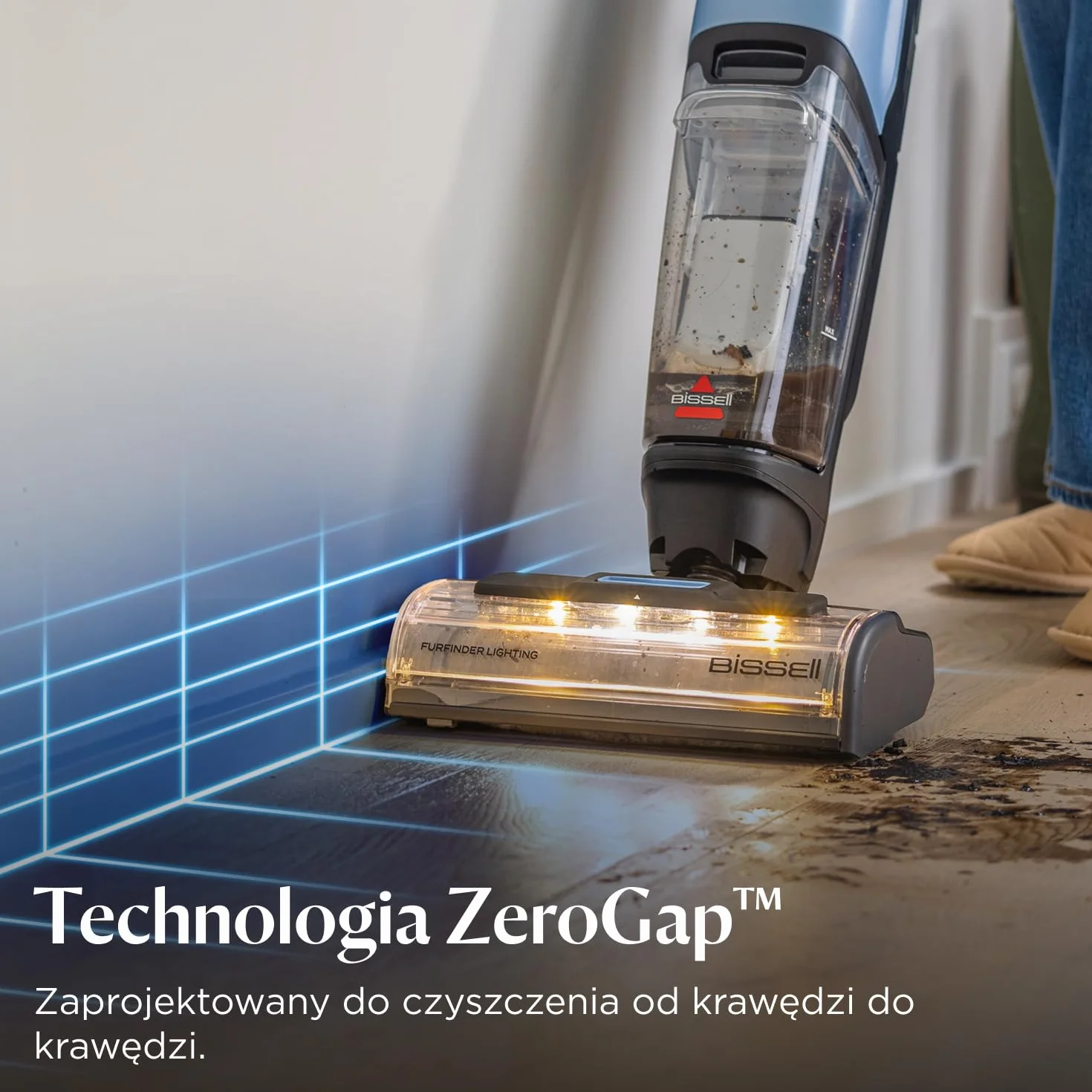 BISSELL CrossWave EdgeFind, odkurzacz do pracy na mokro i sucho, skuteczne czyszczenie po zwierzętach, odkurzacz do pracy na mokro z technologią ZeroGap, odkurzacz myjący, do wielu powierzchni, 4159N