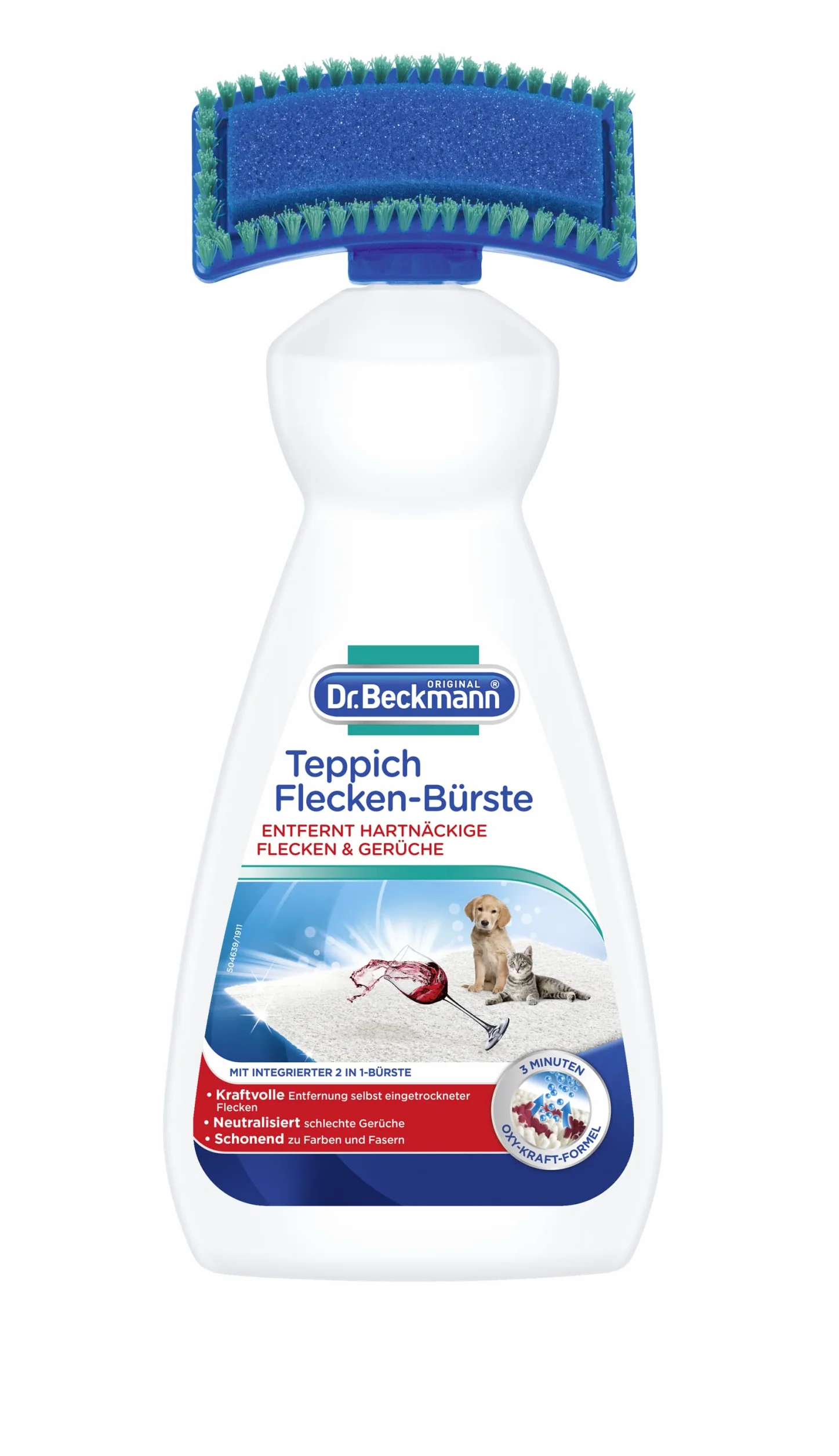 Dr. Beckmann Teppich Flecken-Burste Środek i Szczotka do Czyszczenia Dywanów, 650 ml