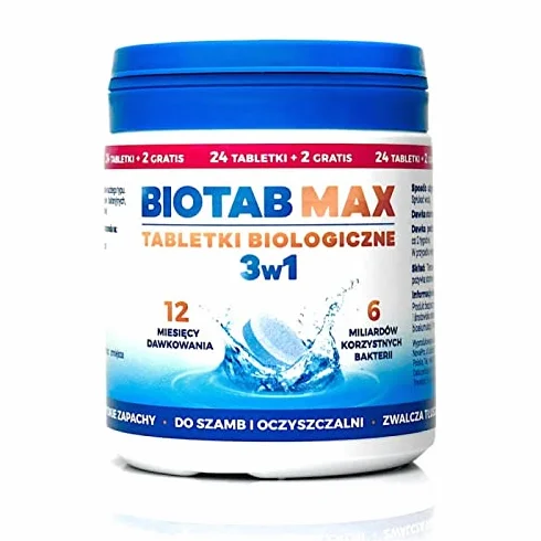 3w1 Tabletki bakterie do szamba i oczyszczalni 24+2 Gratis