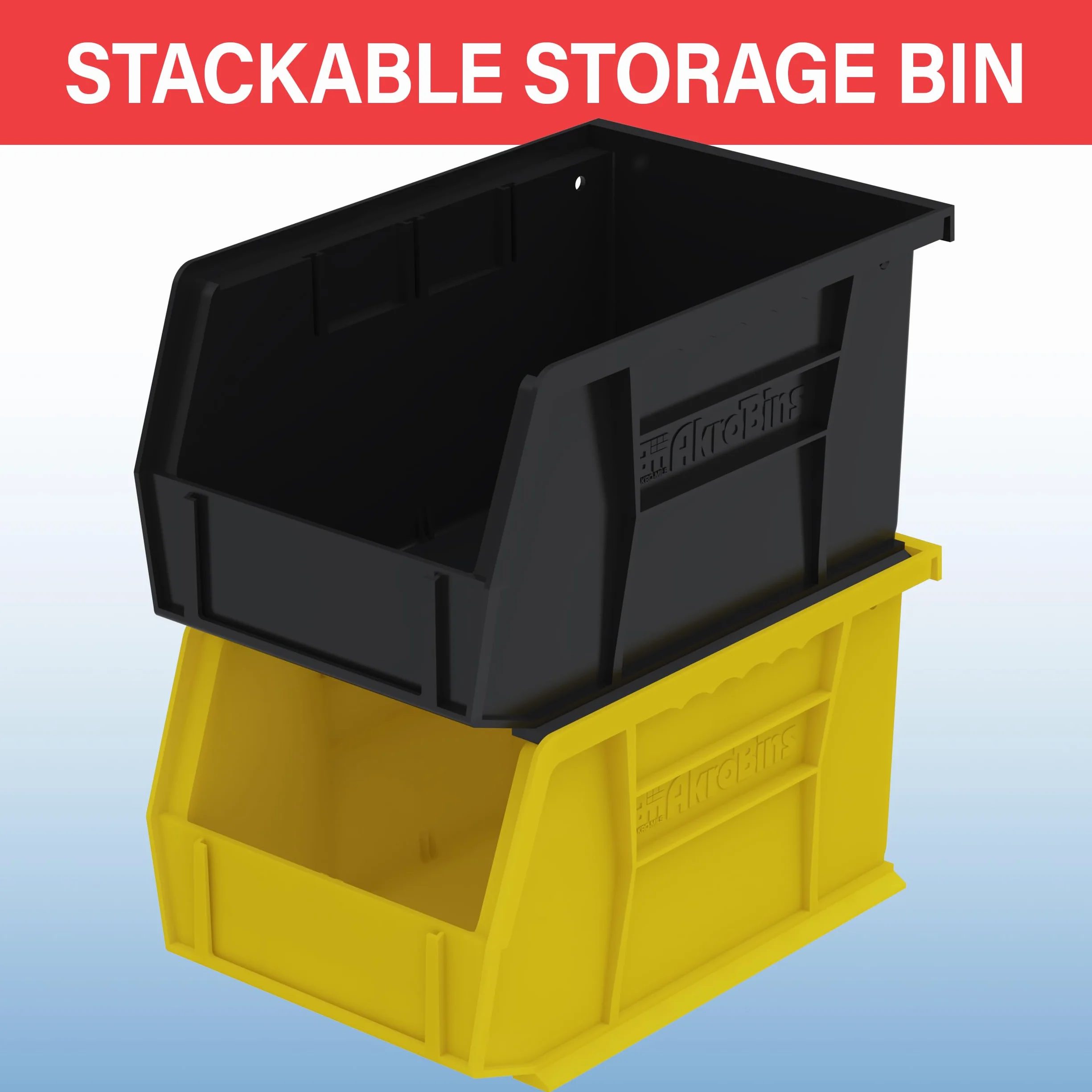 Akro-Mils 30237SCLAR plastikowy pojemnik do układania w stos wiszący kosz Akro, 23-1/4 cala na 15 cm, przezroczysty